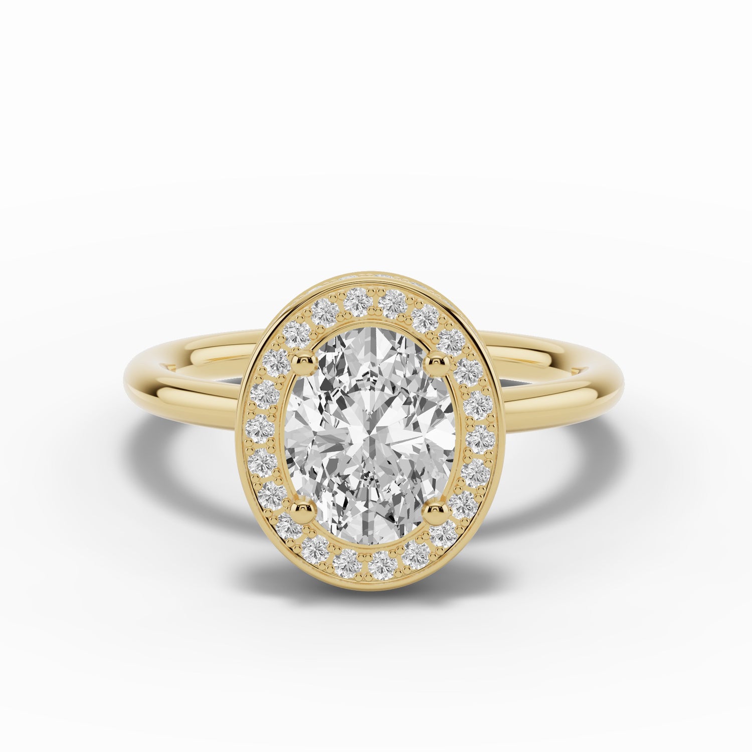 Oval Nova Halo Engagement Ring