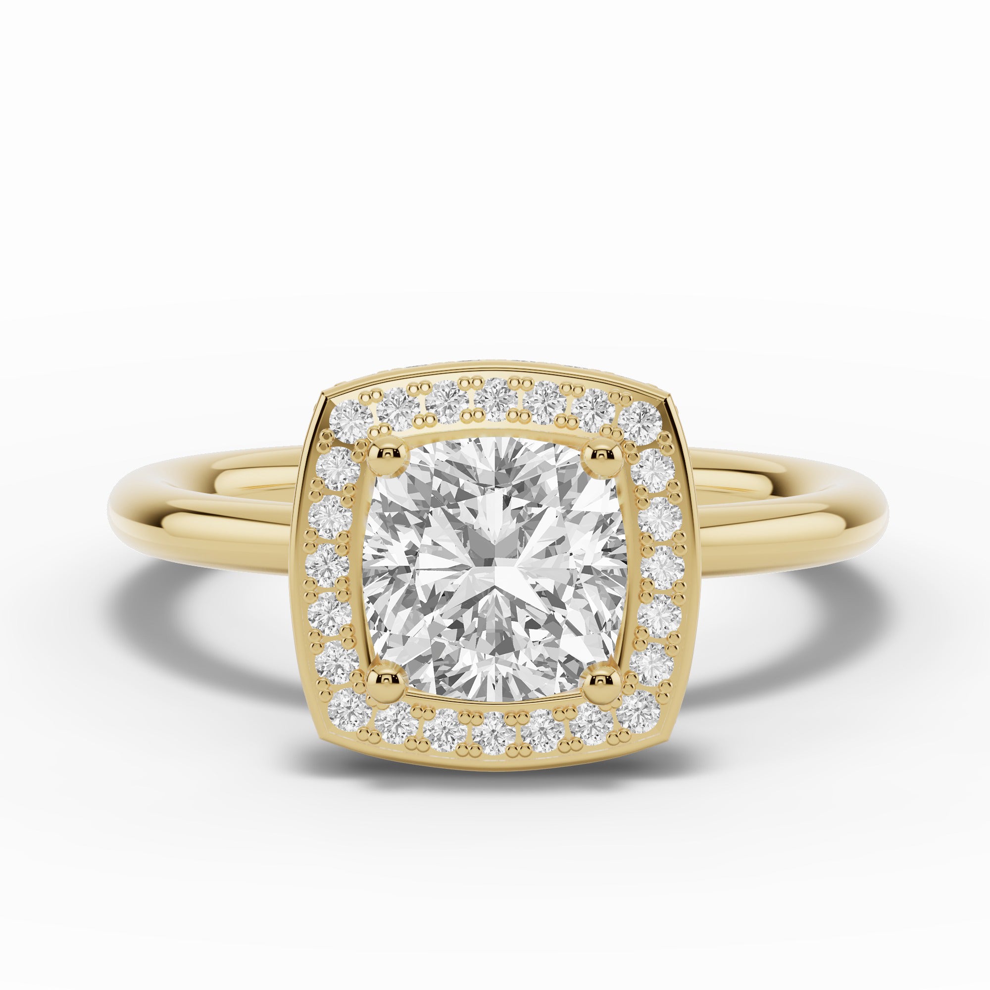 Cushion Nova Halo Engagement Ring
