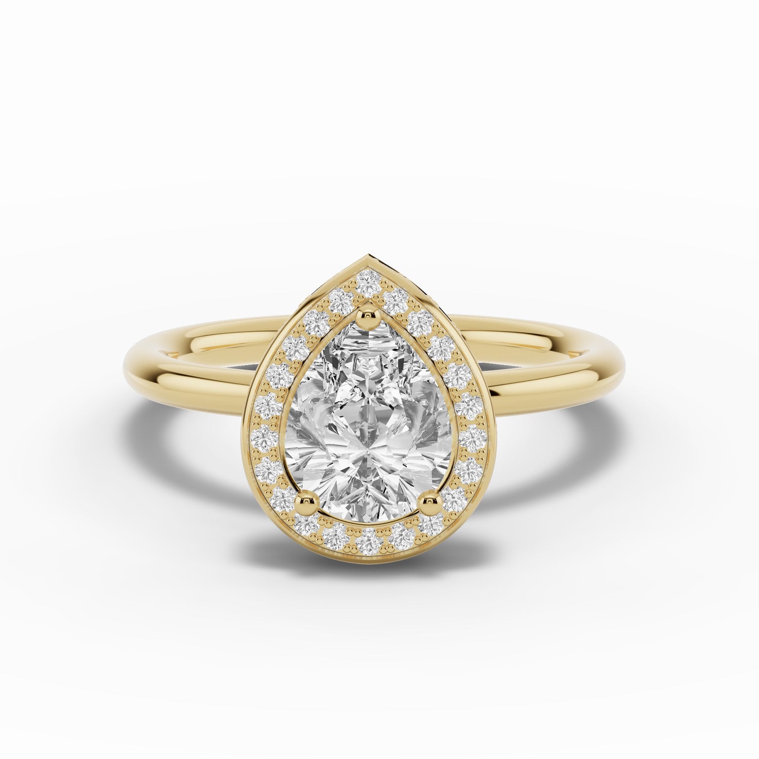 Pear Nova Halo Engagement Ring