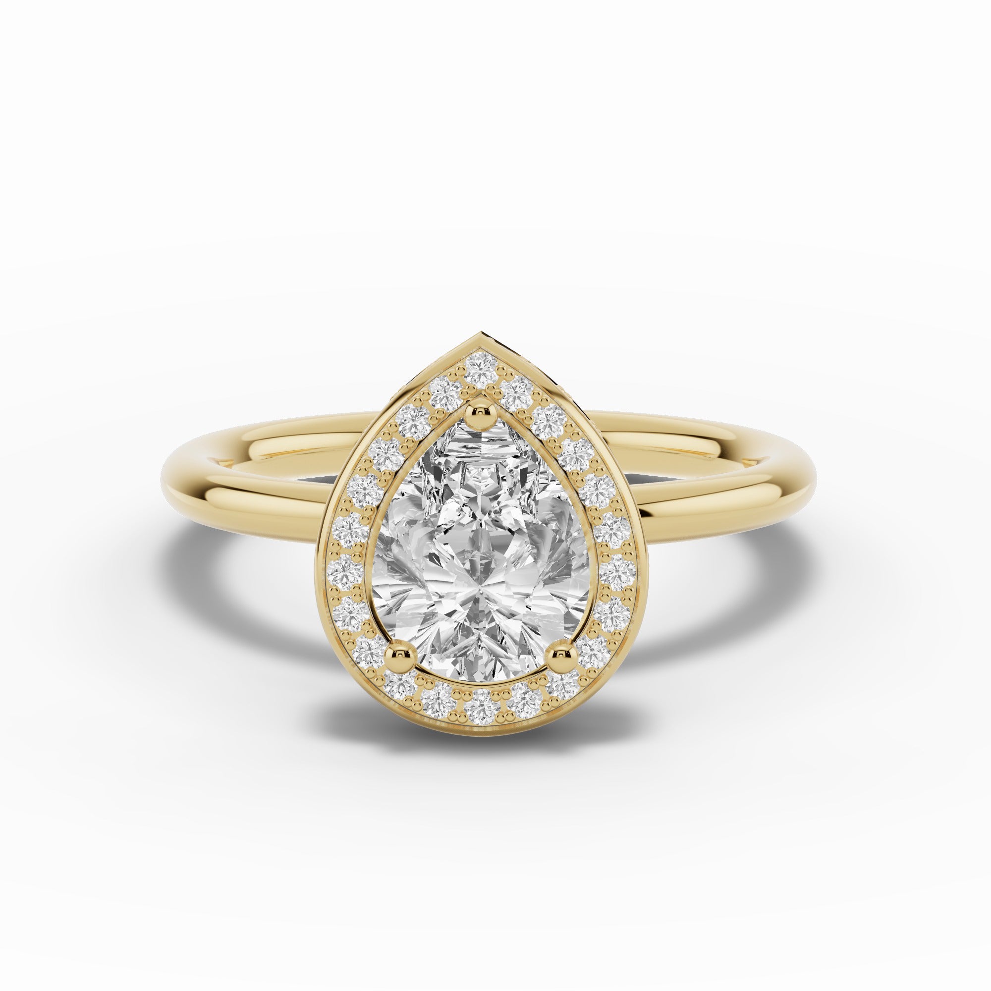 Pear Nova Halo Engagement Ring