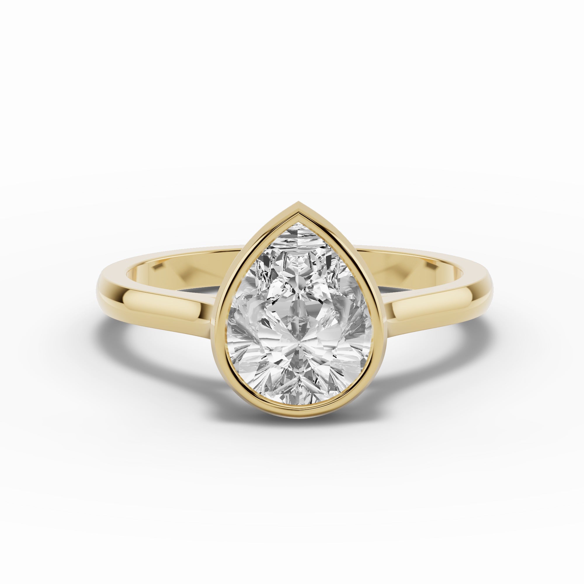 Pear Lumière Bezel Solitaire