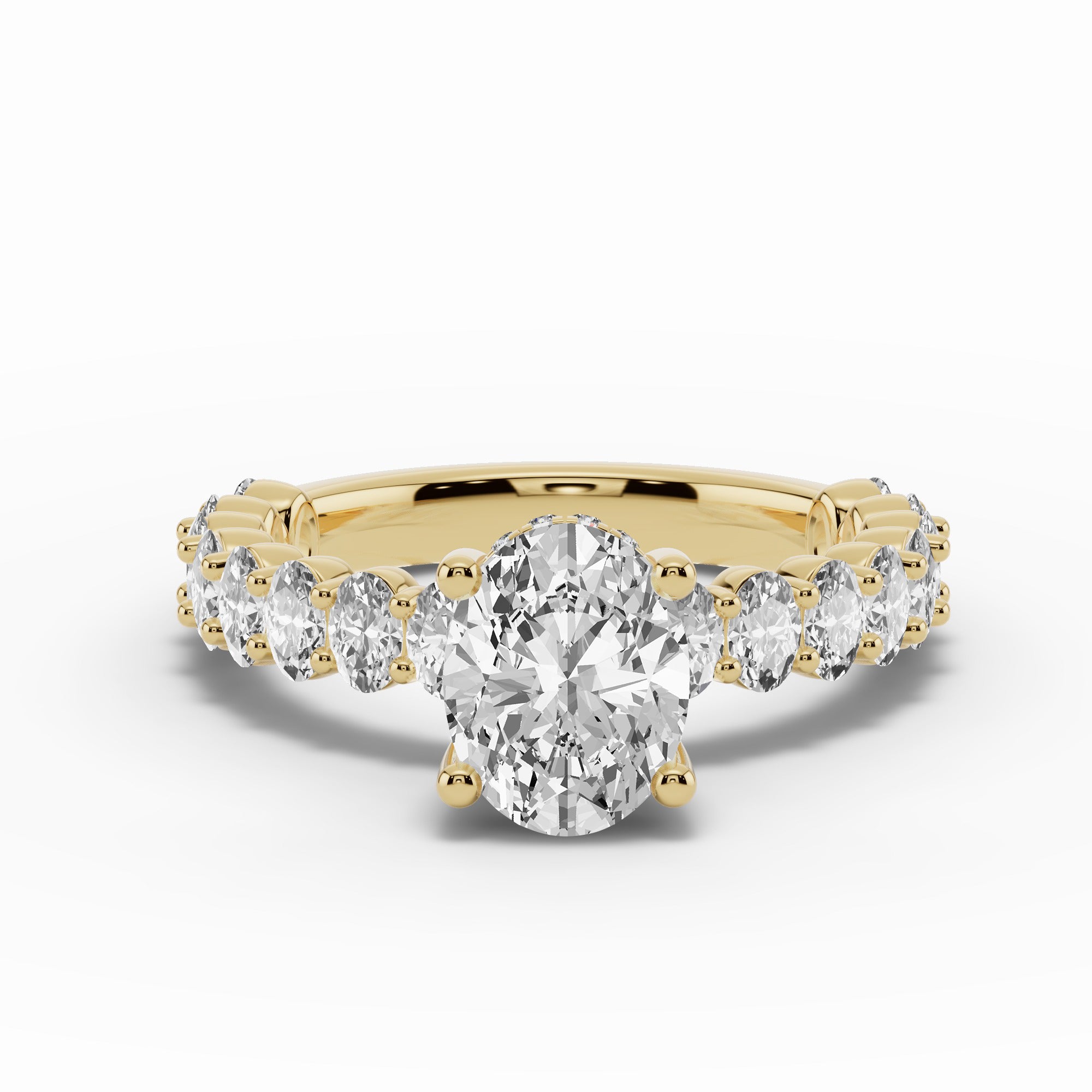 Oval Aurielle Crown Engagement Ring