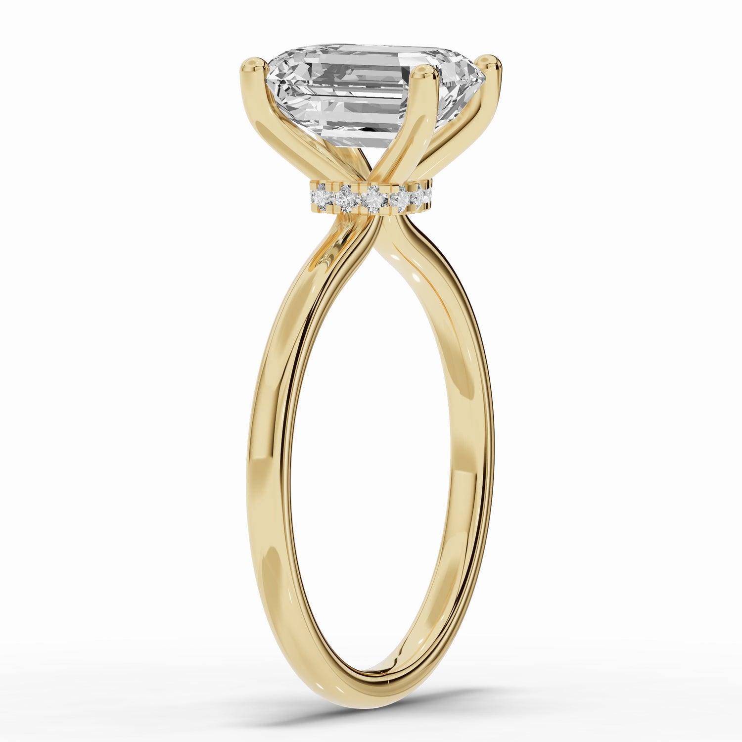Emerald Cut Tiara Glow Solitaire