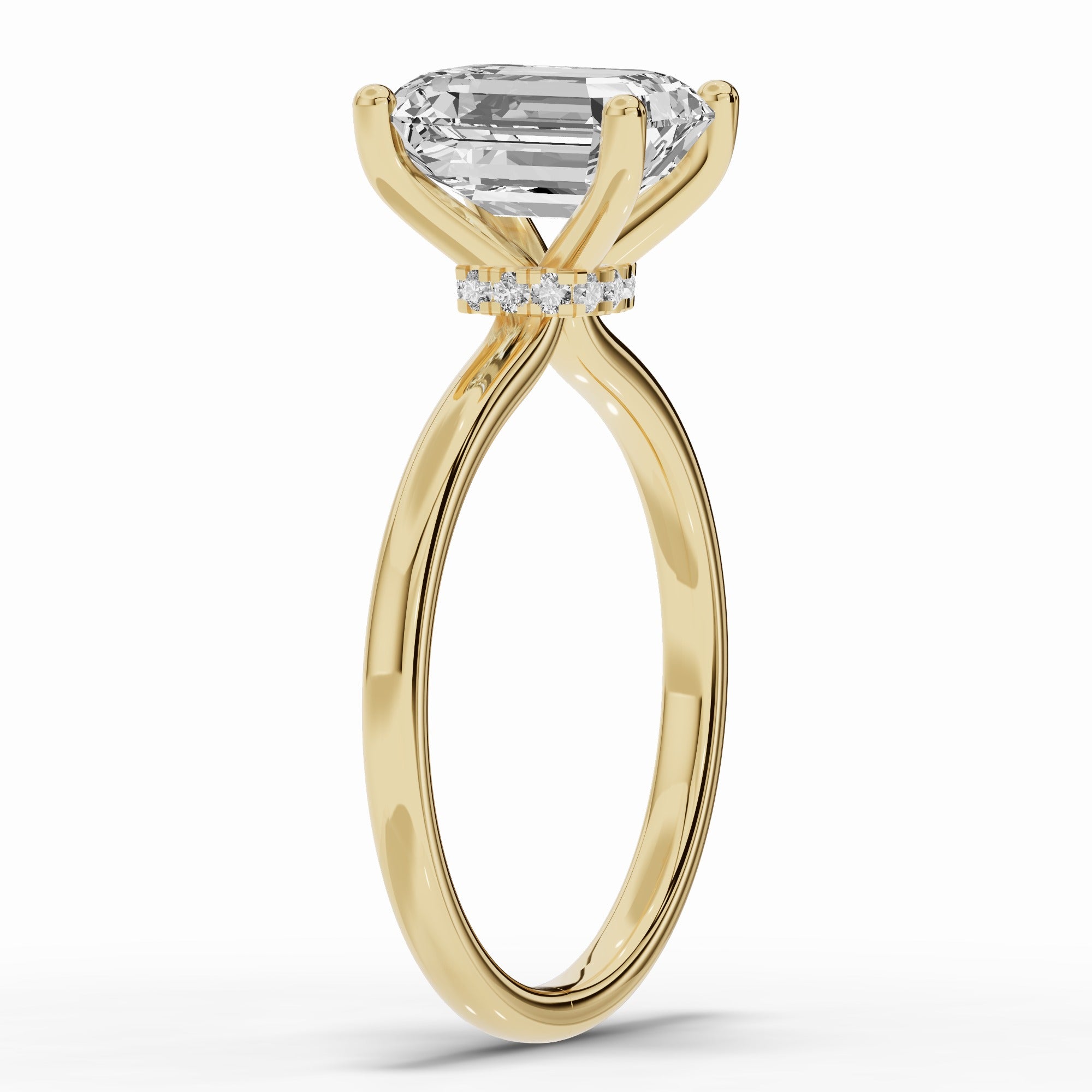Emerald Cut Tiara Glow Solitaire