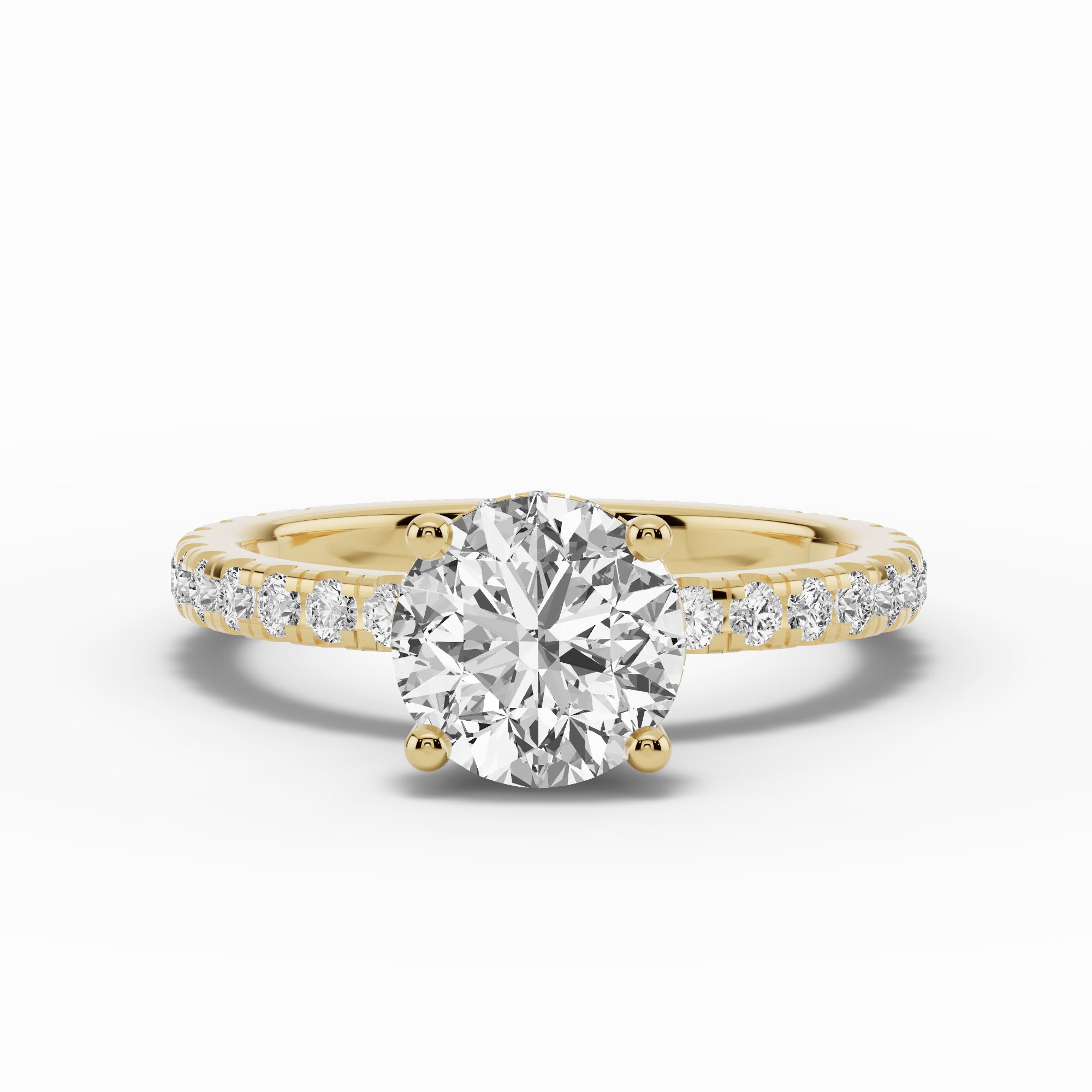 Round Coronet Diamond Crown Engagement Ring