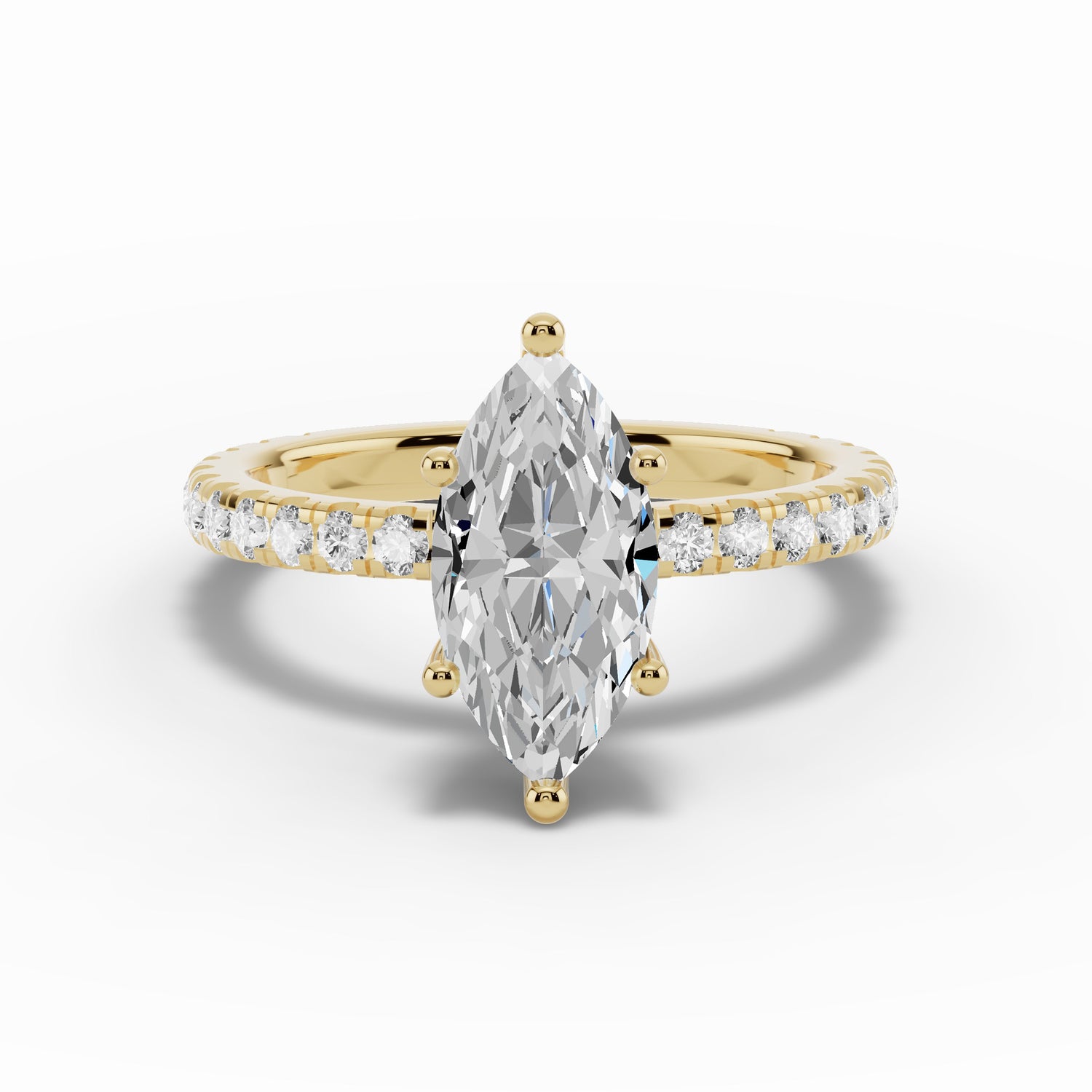 Marquise Coronet Diamond Crown Engagement Ring