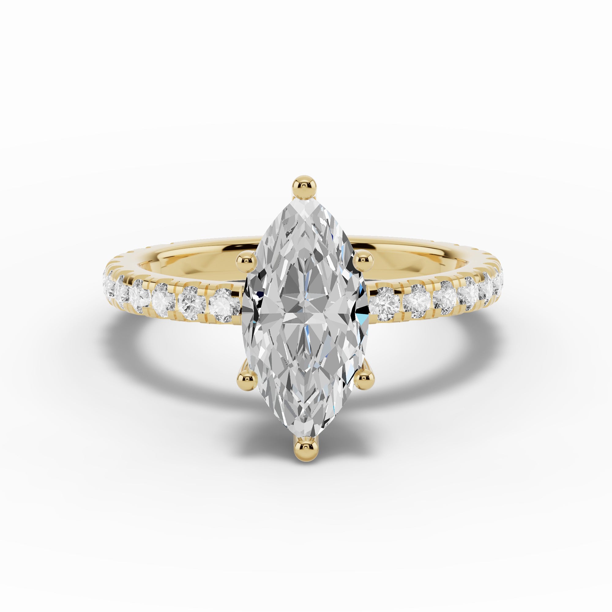 Marquise Coronet Diamond Crown Engagement Ring