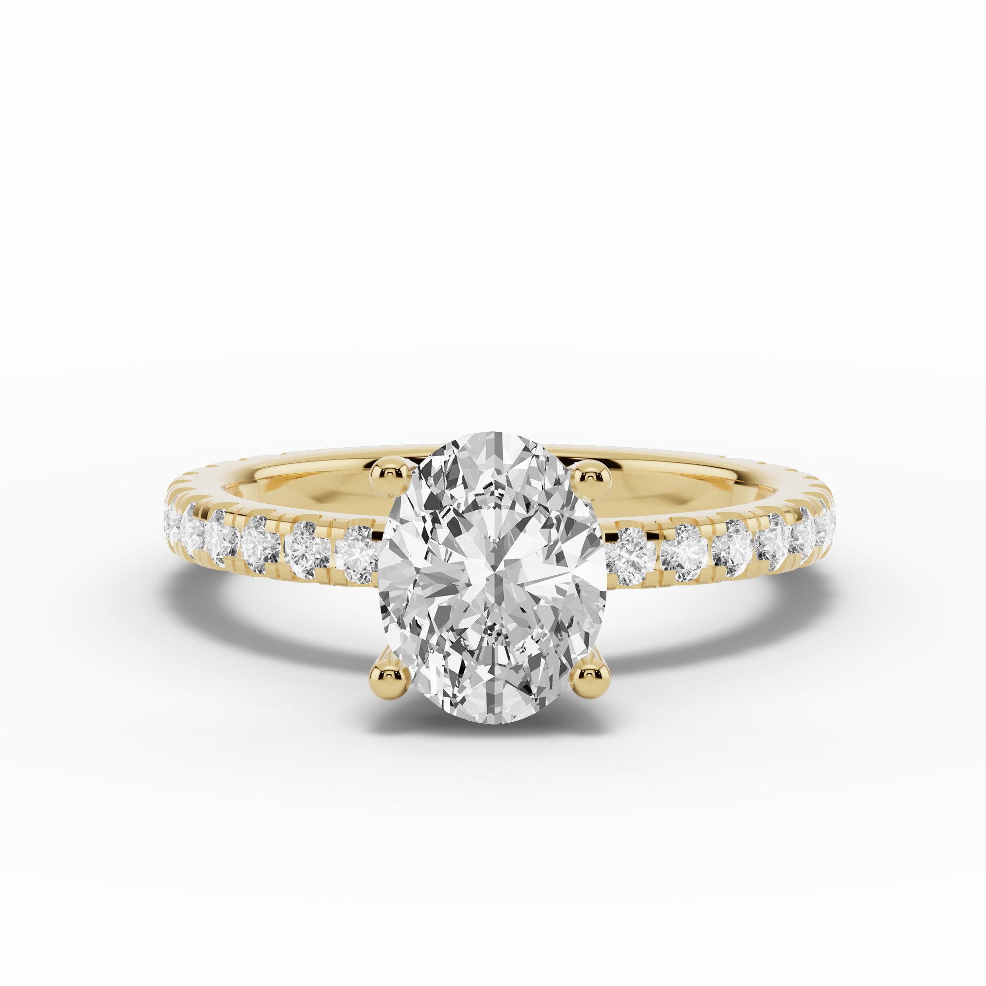 Oval Coronet Diamond Crown Engagement Ring