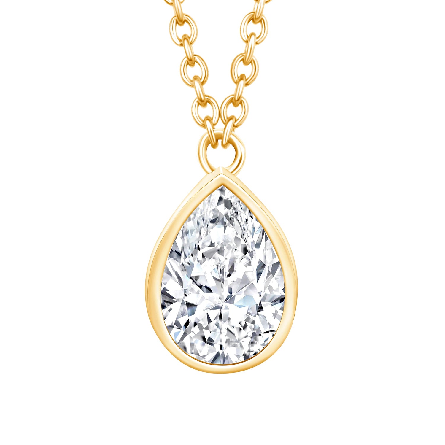 Teardrop Bezel Pendant Pendant BP-237-LGD-1  - Abtin & Co.