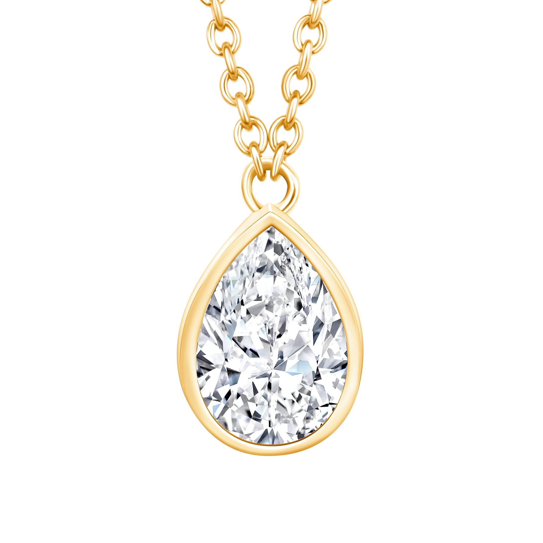 Teardrop Bezel Pendant Pendant BP-237-LGD-1  - Abtin & Co.