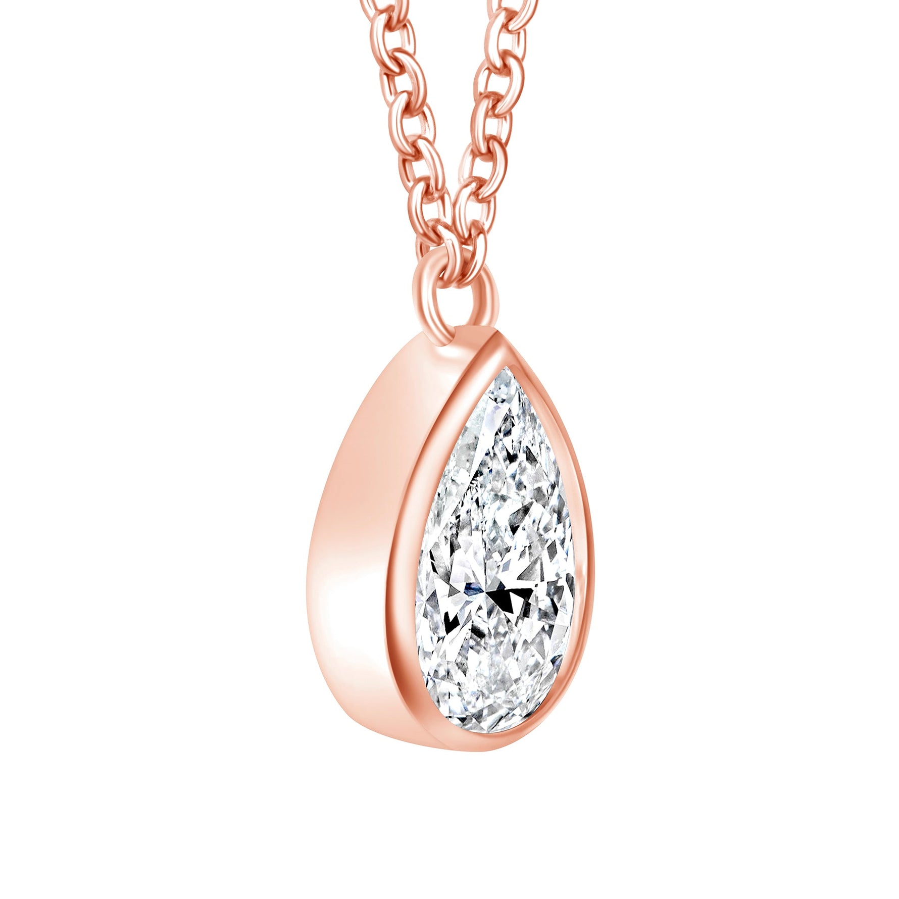 Teardrop Bezel Pendant Pendant BP-237-LGD-7  - Abtin & Co.