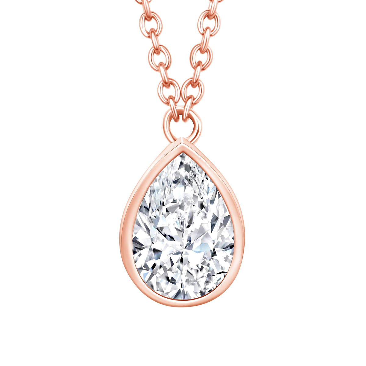 Teardrop Bezel Pendant Pendant BP-237-LGD-7  - Abtin & Co.