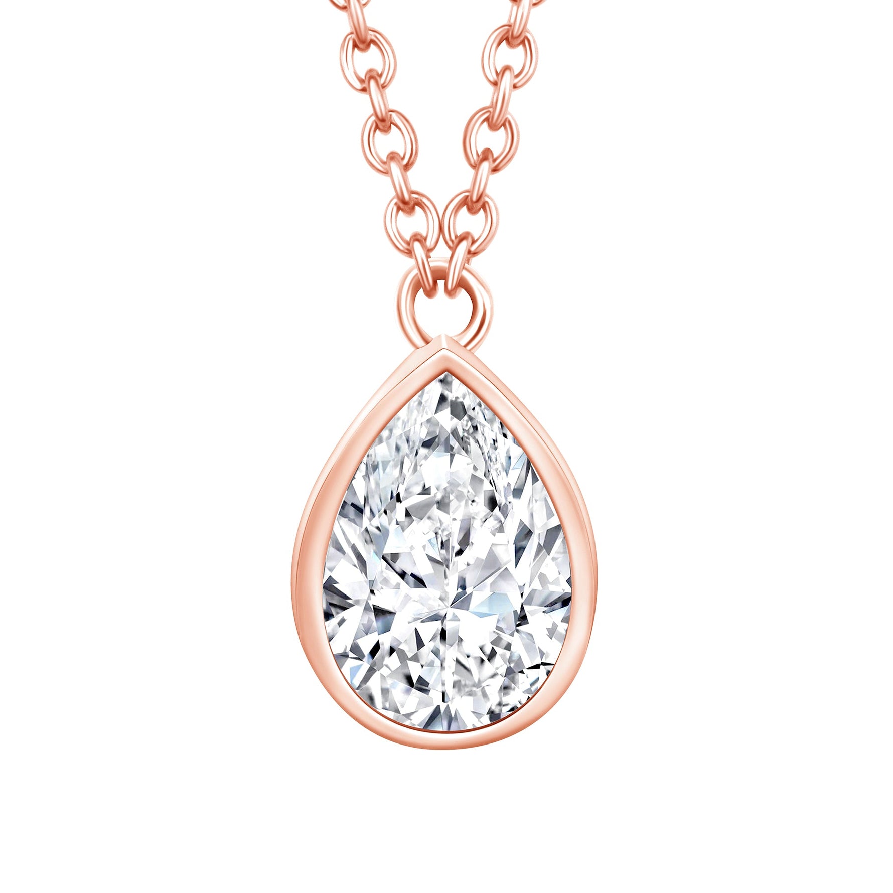 Teardrop Bezel Pendant Pendant BP-237-LGD-7  - Abtin & Co.