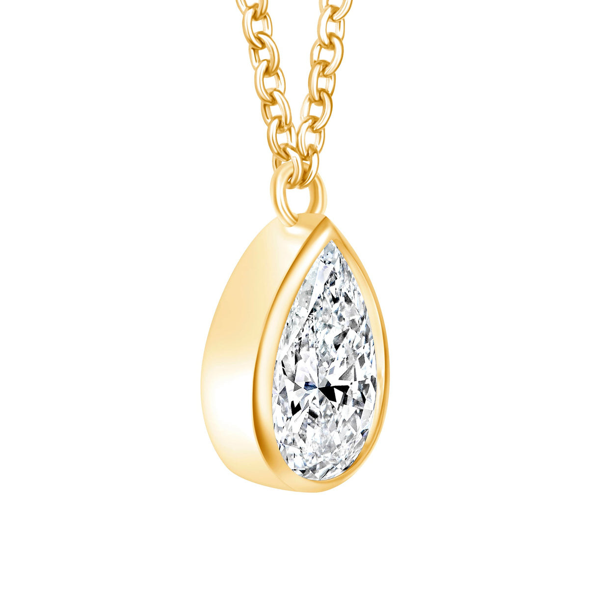 Teardrop Bezel Pendant Pendant BP-237-LGD-1  - Abtin & Co.
