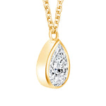 Teardrop Bezel Pendant Pendant BP-237-LGD-1  - Abtin & Co.