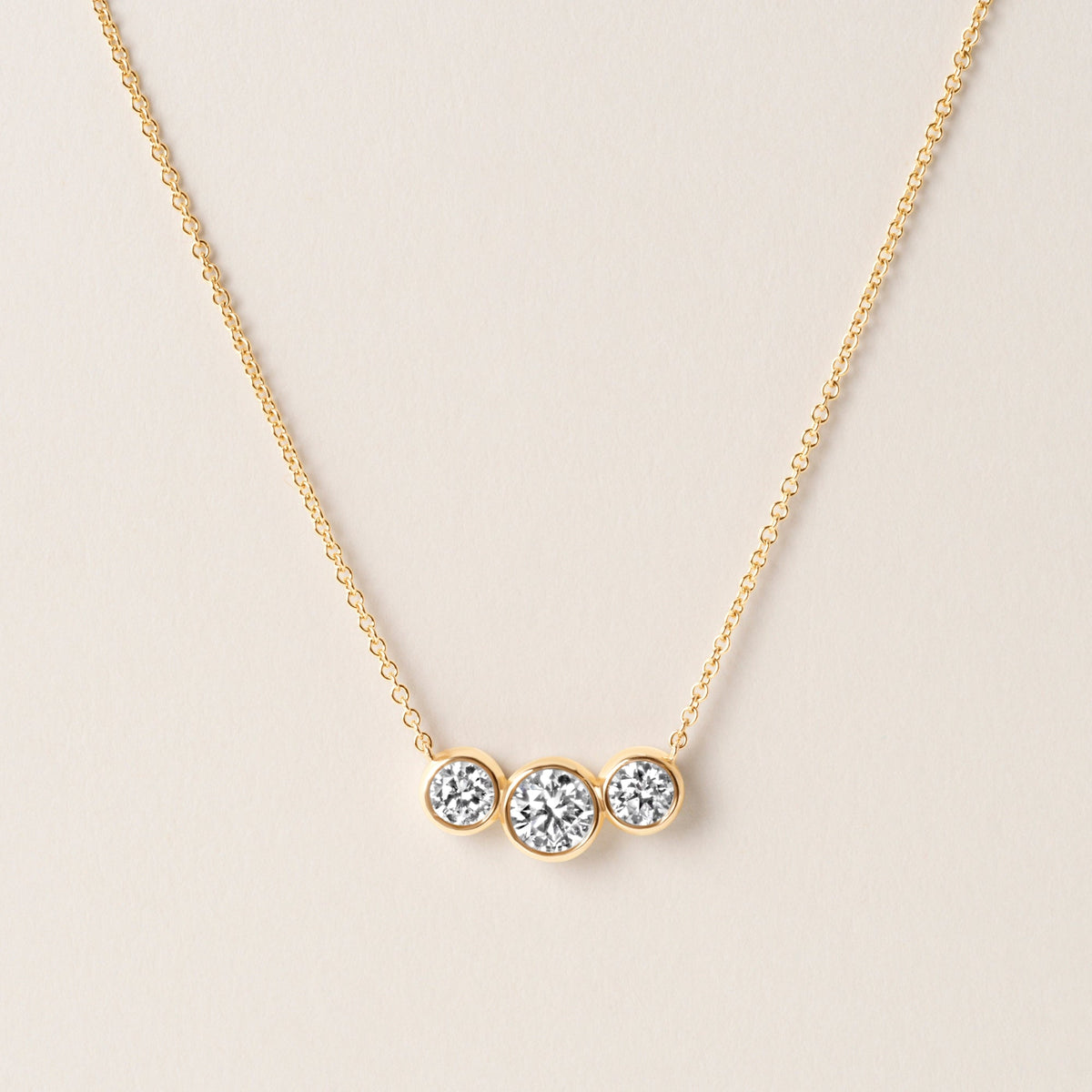 Trio Bezel Pendant Pendant ABP-249-LGD-1  - Abtin & Co.