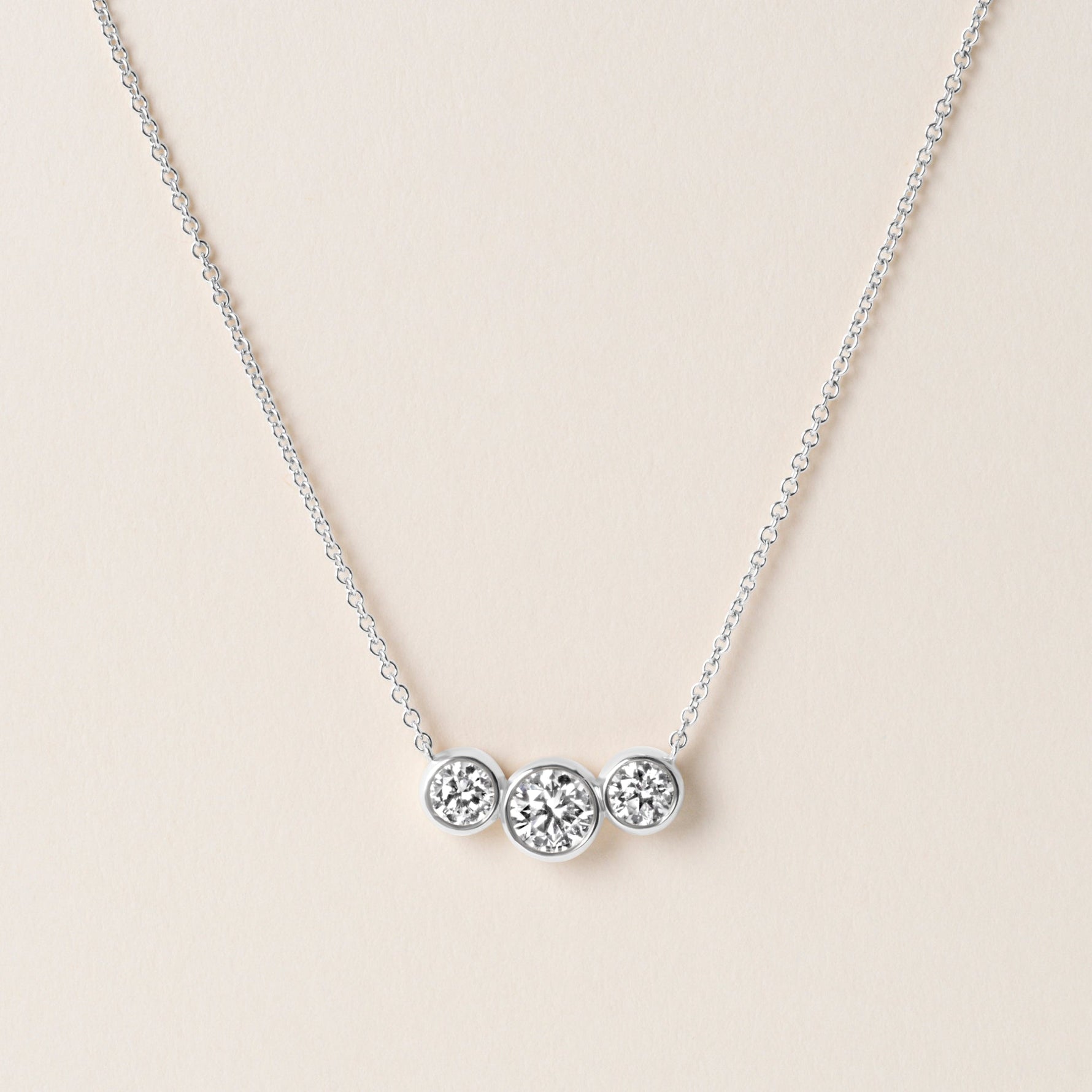 Trio Bezel Pendant Pendant ABP-249-LGD-2  - Abtin & Co.