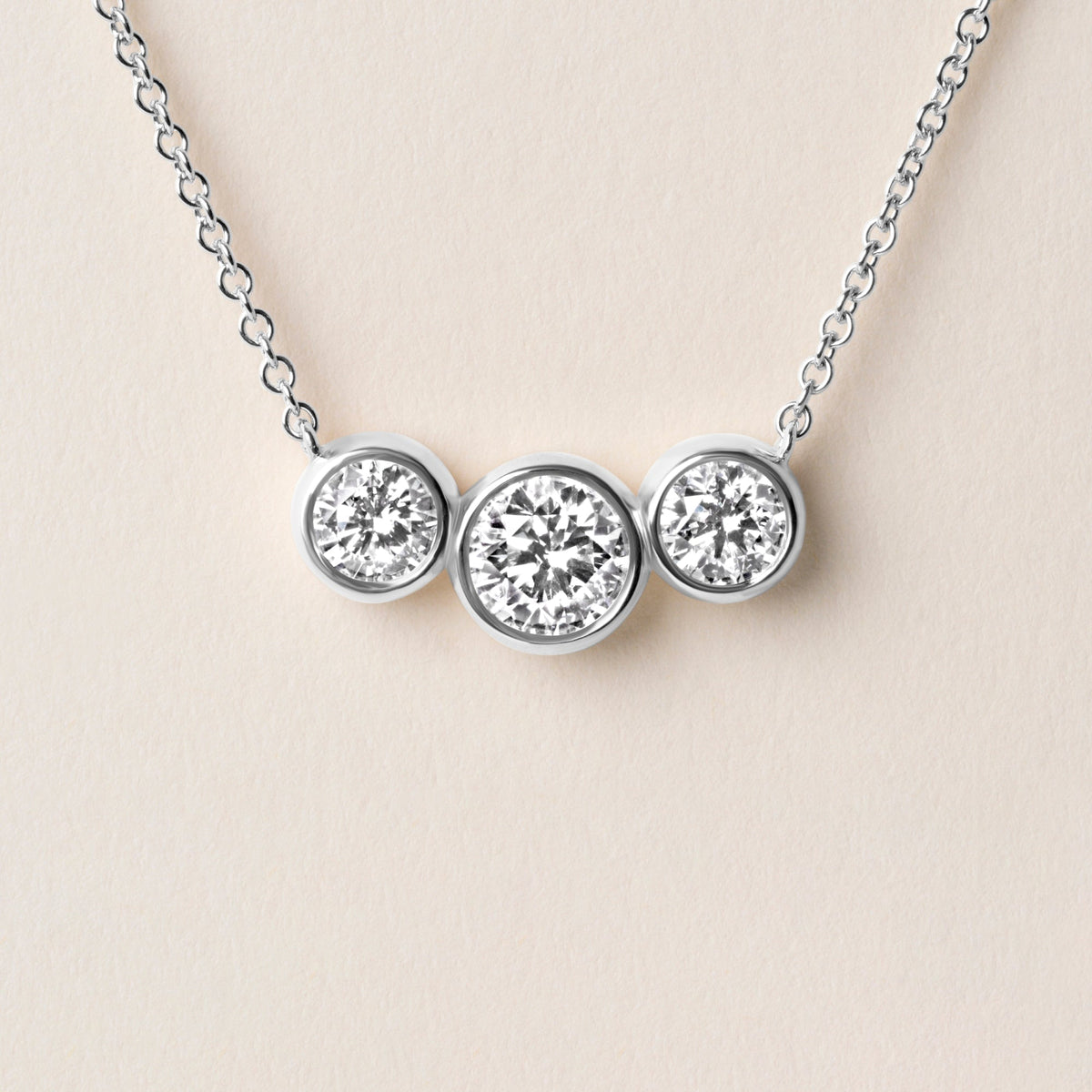 Trio Bezel Pendant Pendant ABP-249-LGD-2  - Abtin & Co.