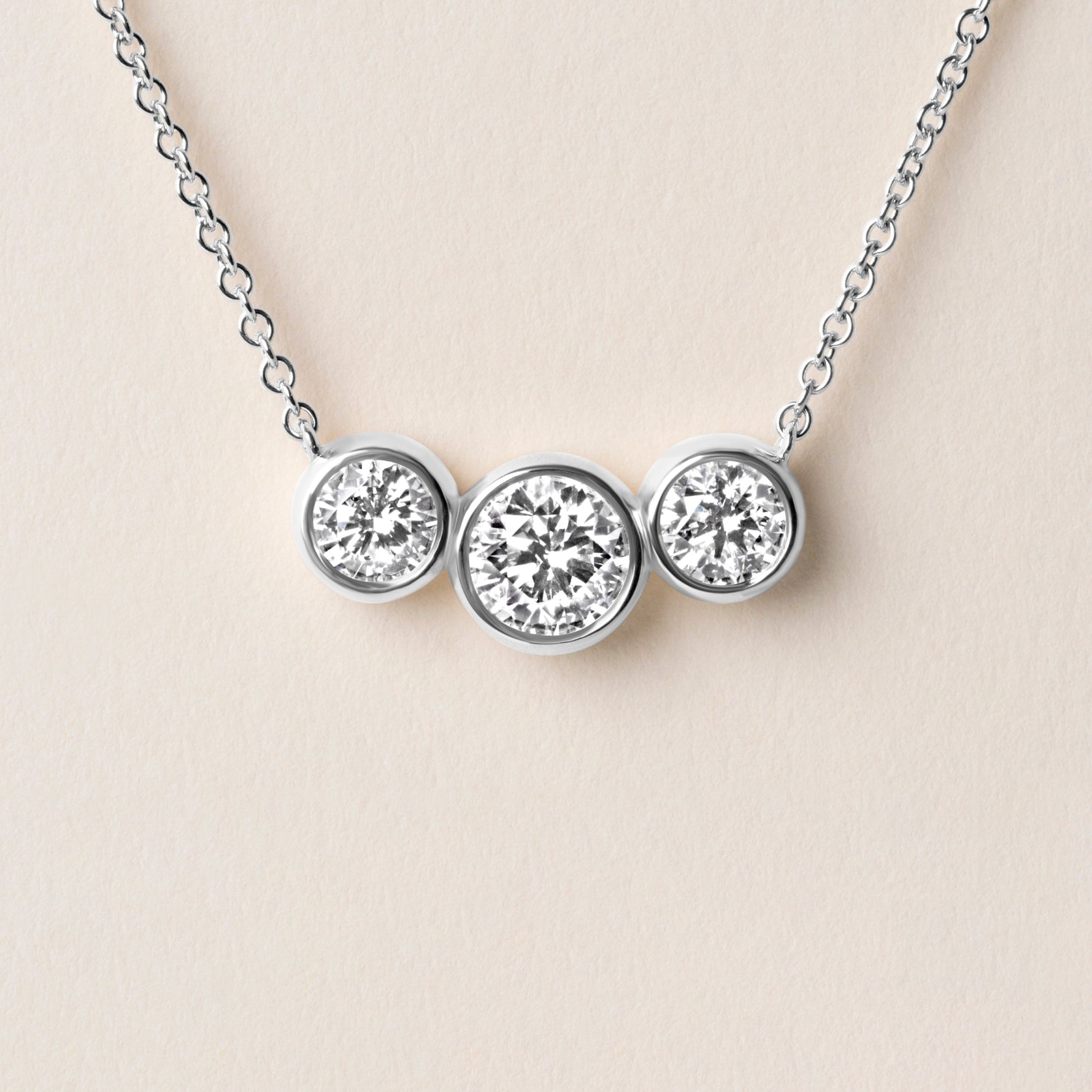Trio Bezel Pendant Pendant ABP-249-LGD-2  - Abtin & Co.