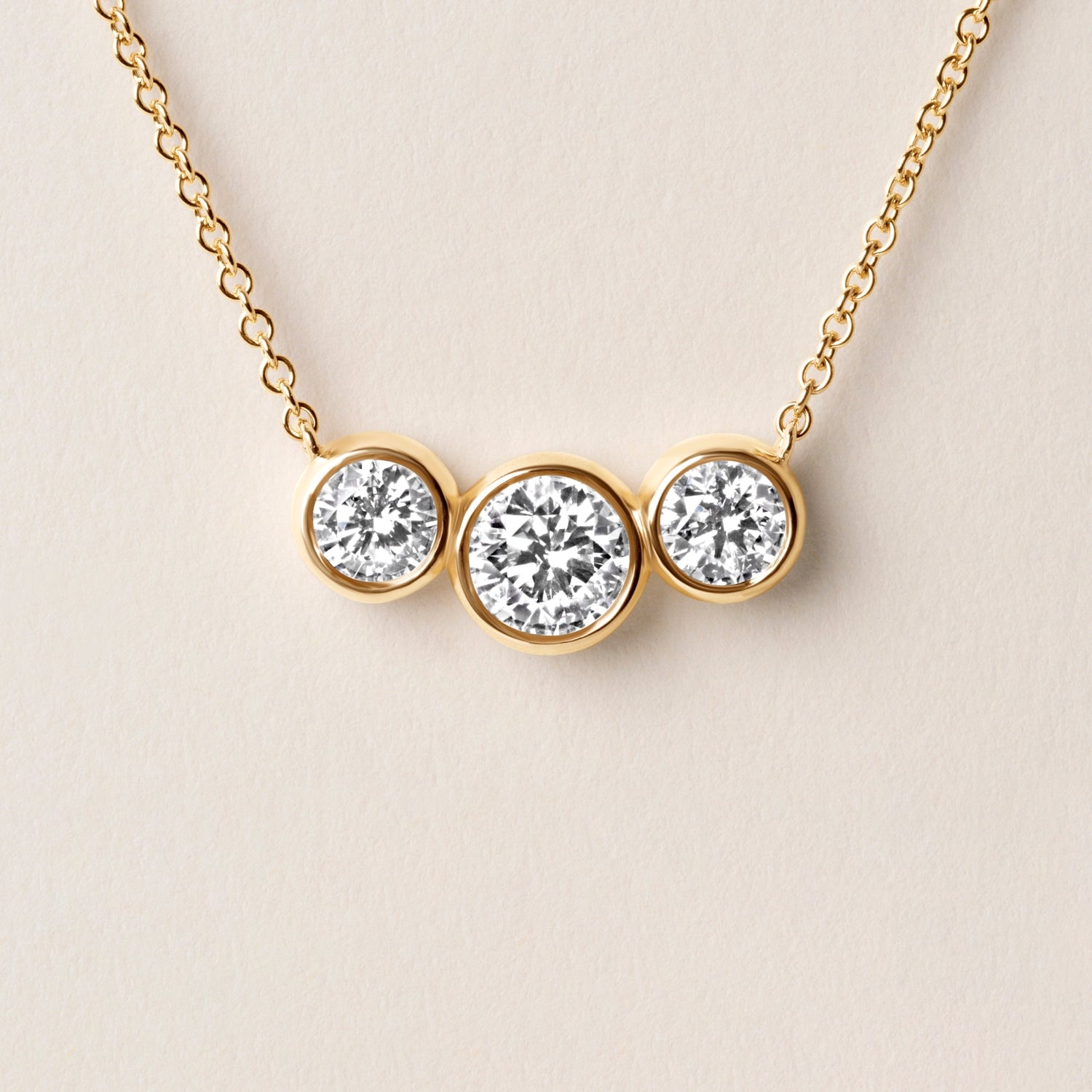 Trio Bezel Pendant Pendant ABP-249-LGD-1  - Abtin & Co.