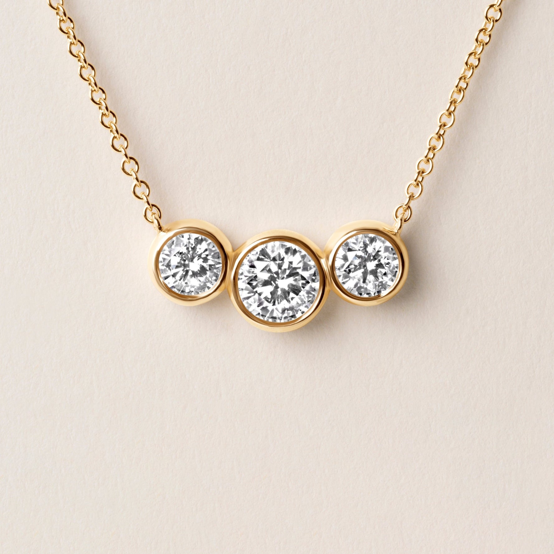 Trio Bezel Pendant Pendant ABP-249-LGD-1  - Abtin & Co.