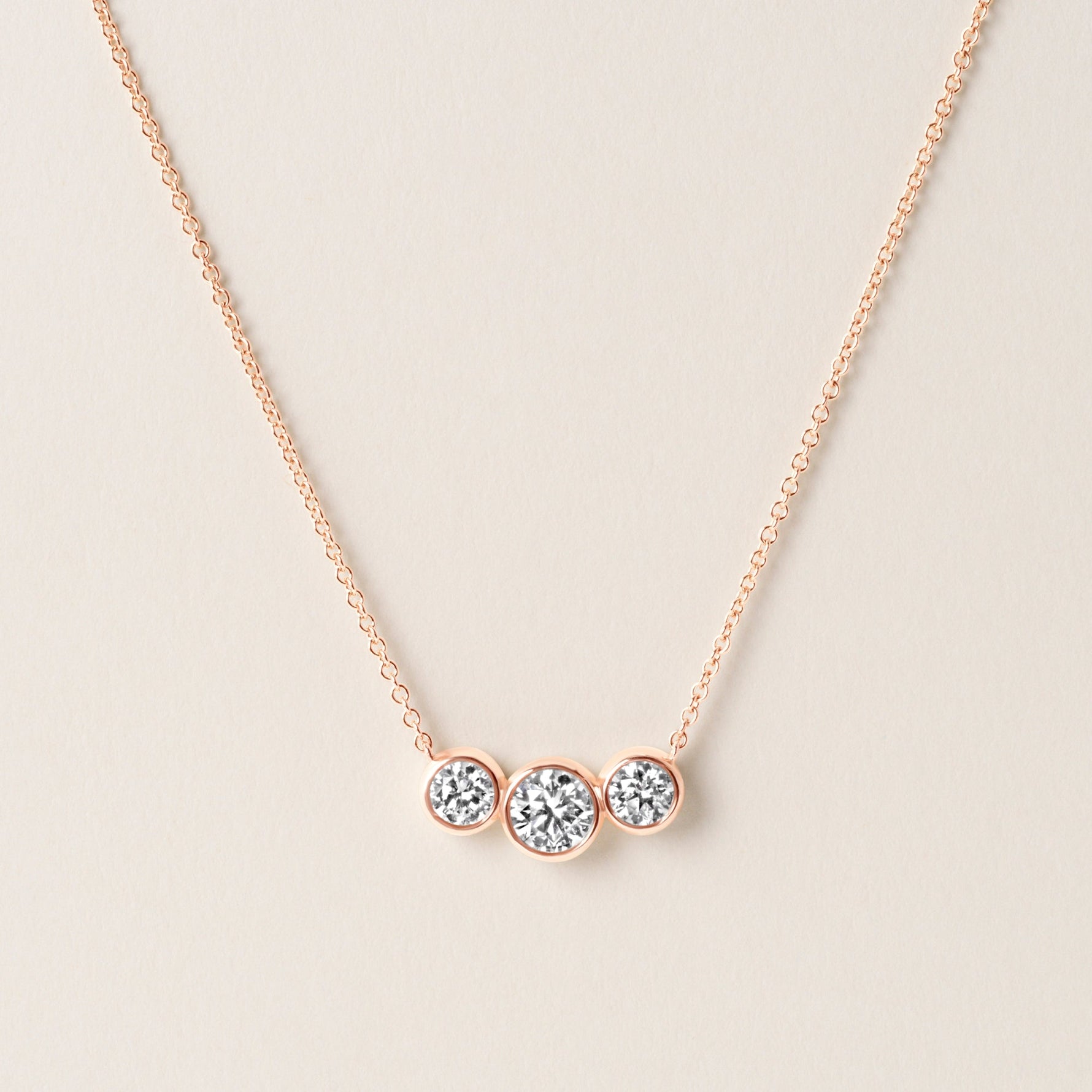 Trio Bezel Pendant Pendant ABP-249-LGD-3  - Abtin & Co.
