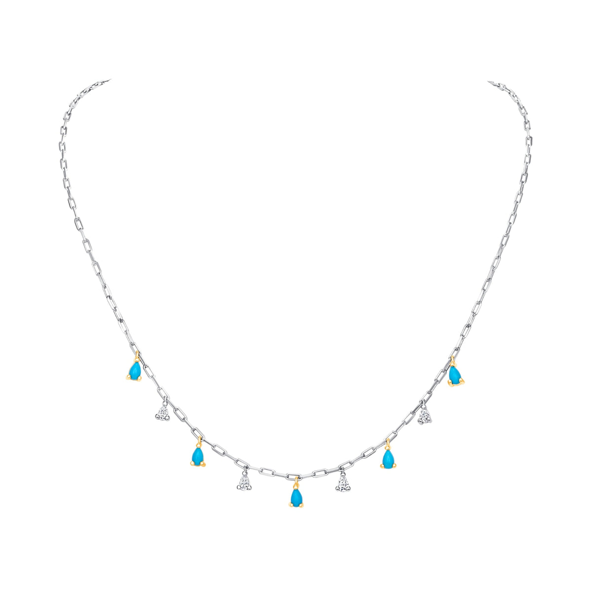Turquoise Étoile Necklace Necklace ABN-185-TQD-1  - Abtin & Co.