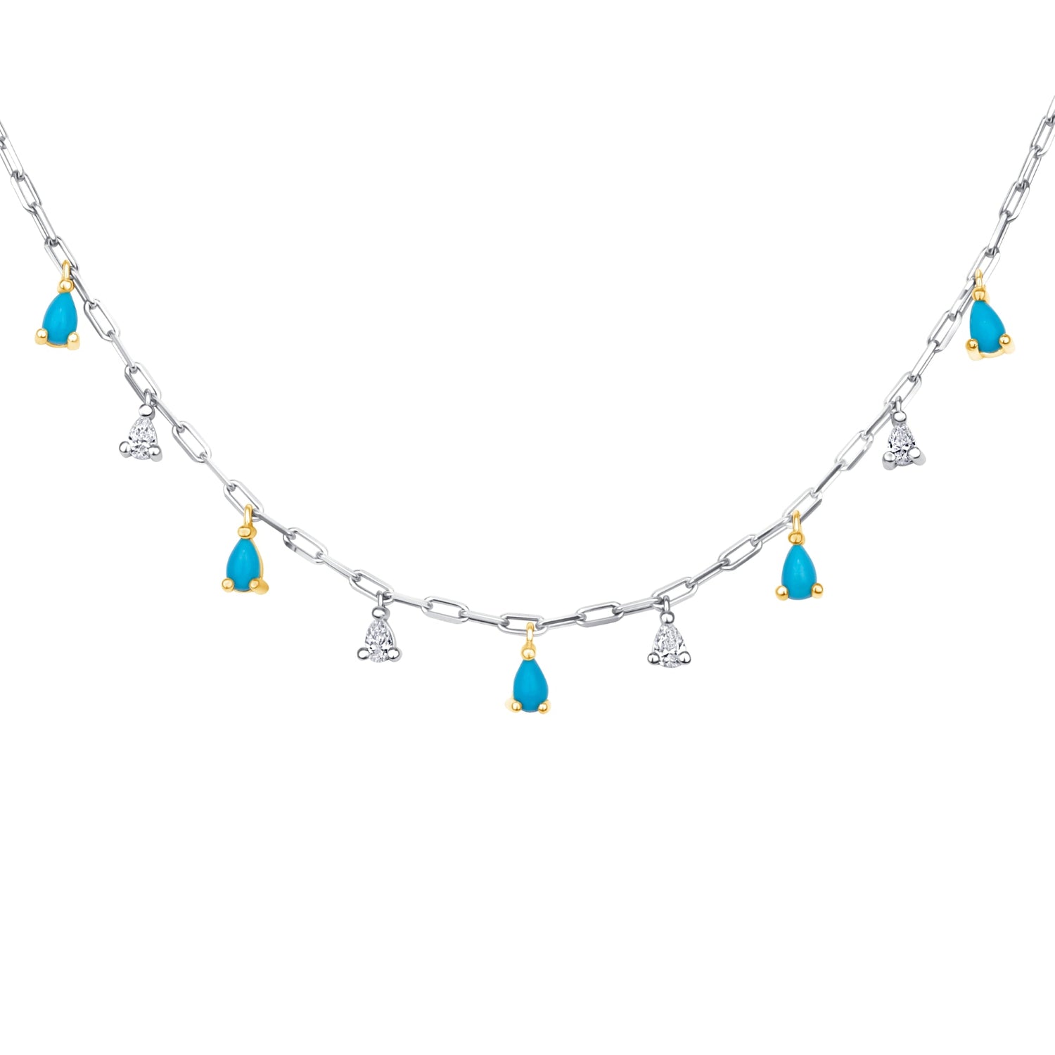 Turquoise Étoile Necklace Necklace ABN-185-TQD-1  - Abtin & Co.