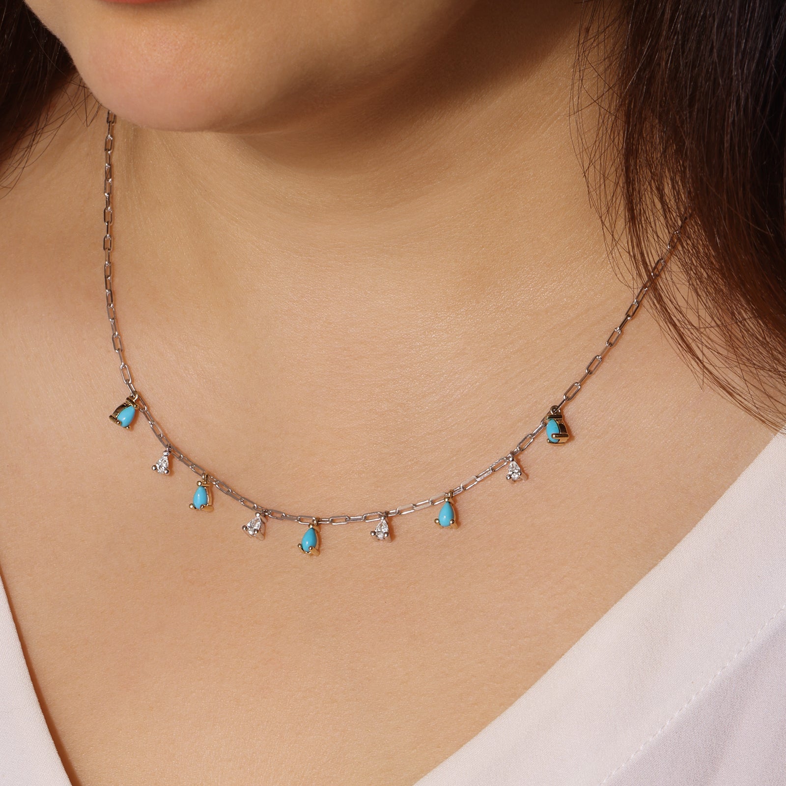 Turquoise Étoile Necklace Necklace ABN-185-TQD-1  - Abtin & Co.