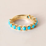 Turquoise Heartbeat Ring — Three-Quarter Ring ABB-723.2-TQF-1  - Abtin & Co.