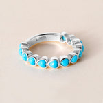 Turquoise Heartbeat Ring — Three-Quarter Ring ABB-723.2-TQF-2  - Abtin & Co.