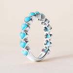 Turquoise Heartbeat Ring — Three-Quarter Ring ABB-723.2-TQF-2  - Abtin & Co.