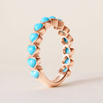 Turquoise Heartbeat Ring — Three-Quarter Ring ABB-723.2-TQF-3  - Abtin & Co.