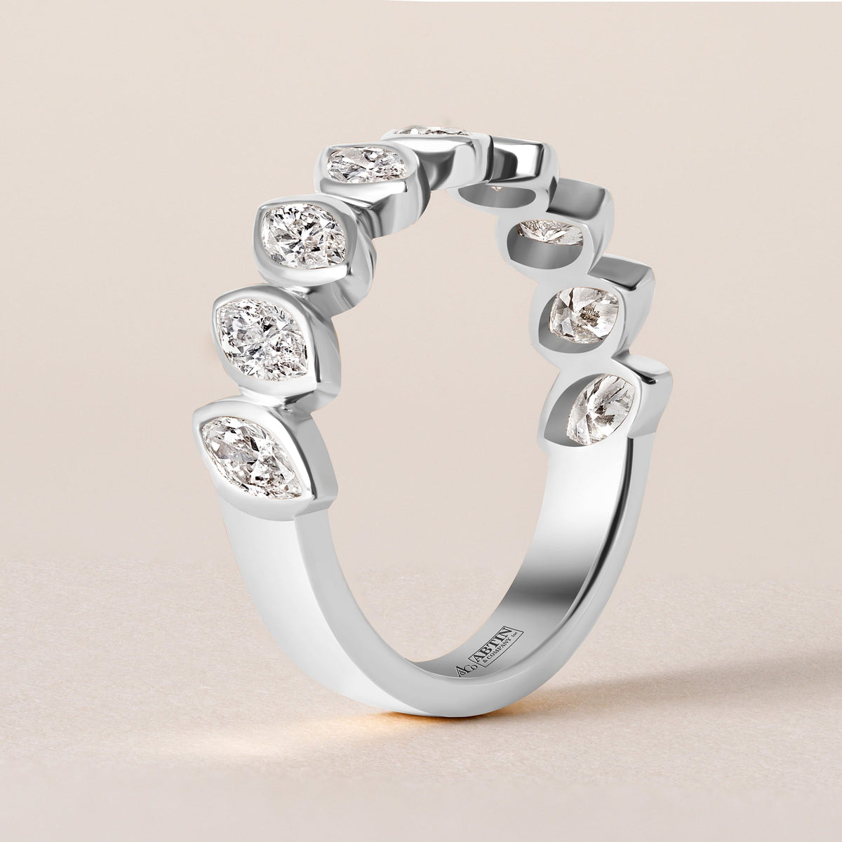 Verte Marquise Band – Halfway Ring ABB-726.1-LGD-2  - Abtin & Co.