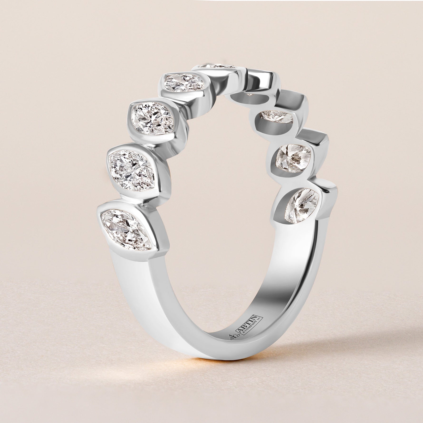 Verte Marquise Band – Halfway Ring ABB-726.1-LGD-2  - Abtin & Co.