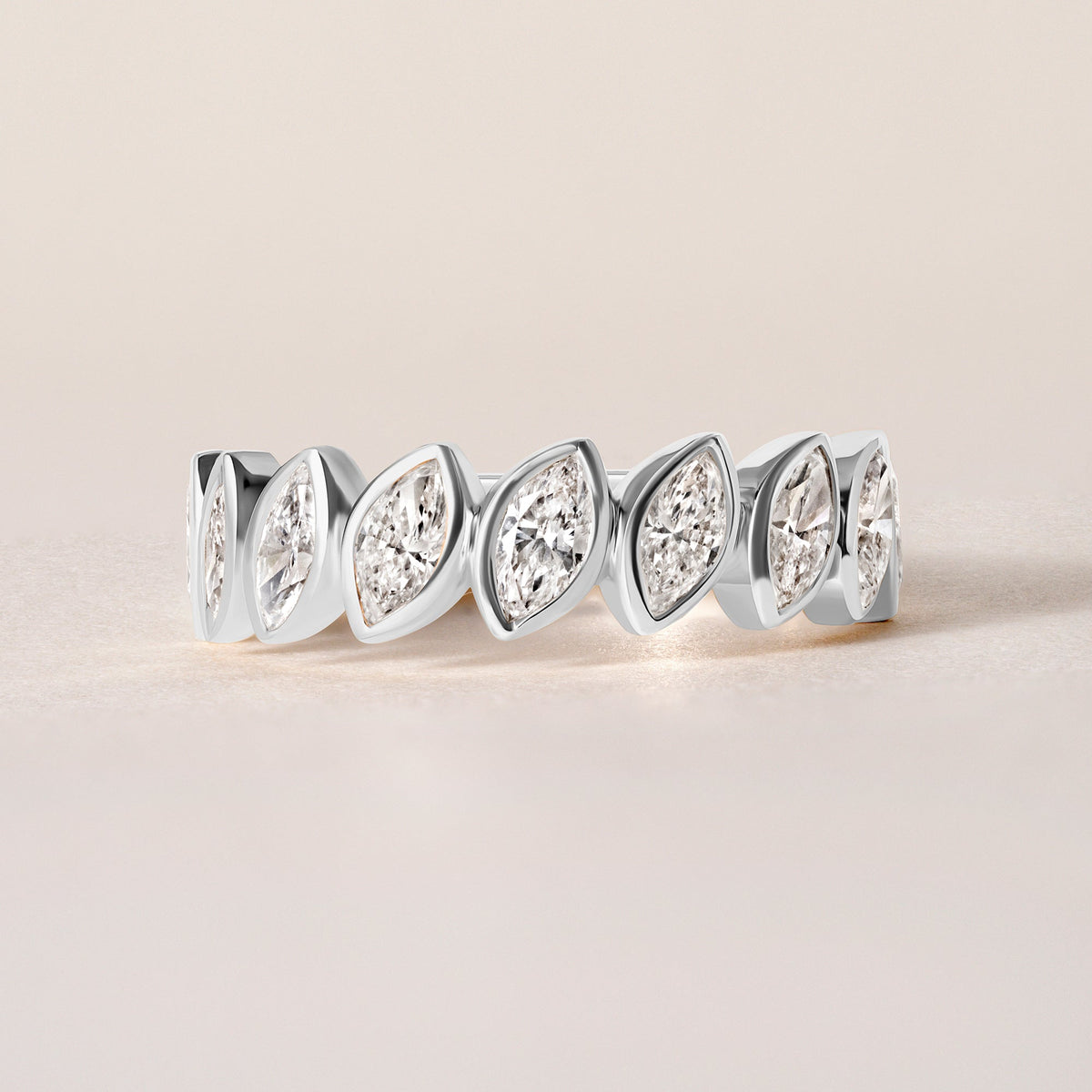 Verte Marquise Band – Halfway Ring ABB-726.1-LGD-2  - Abtin & Co.