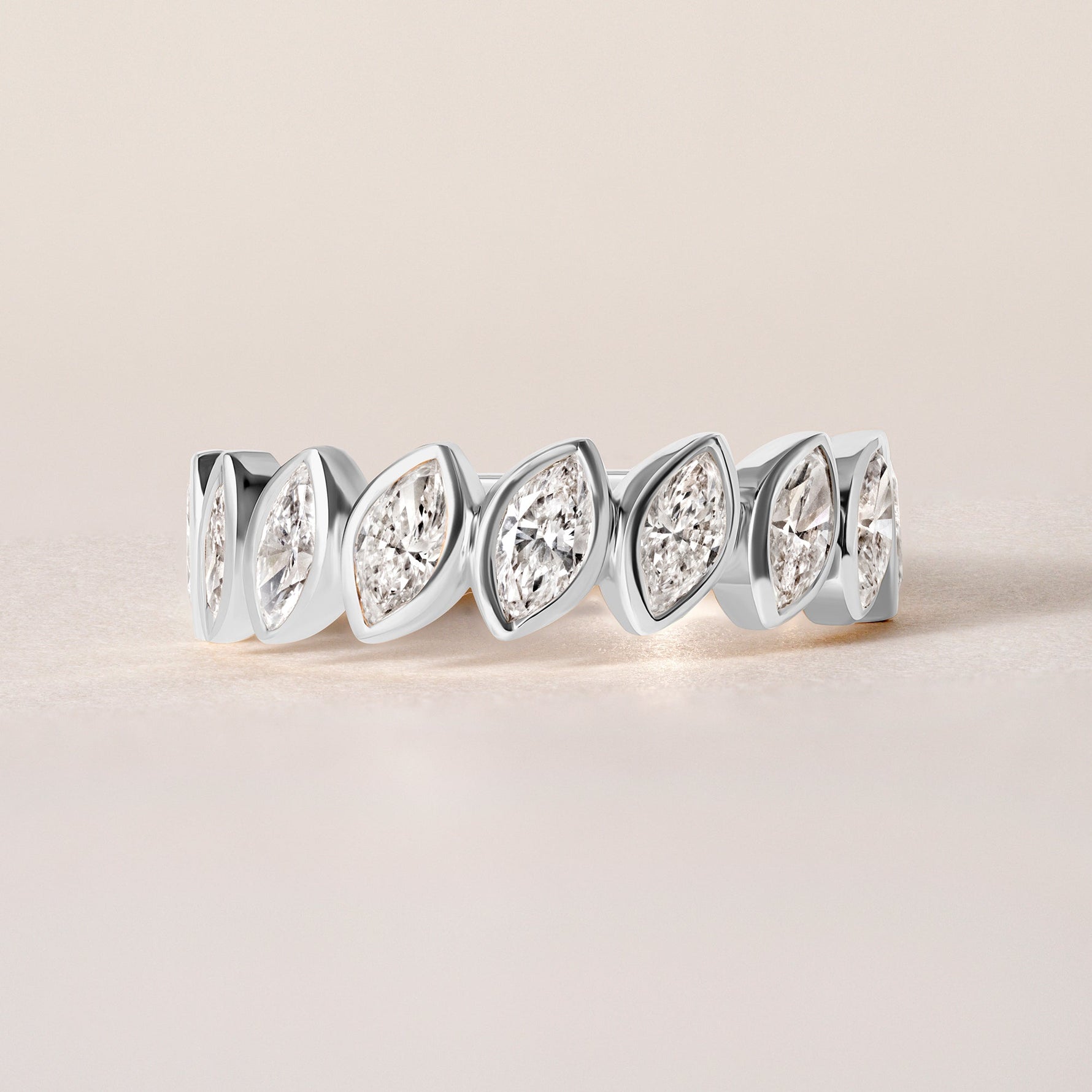 Verte Marquise Band – Halfway Ring ABB-726.1-LGD-2  - Abtin & Co.
