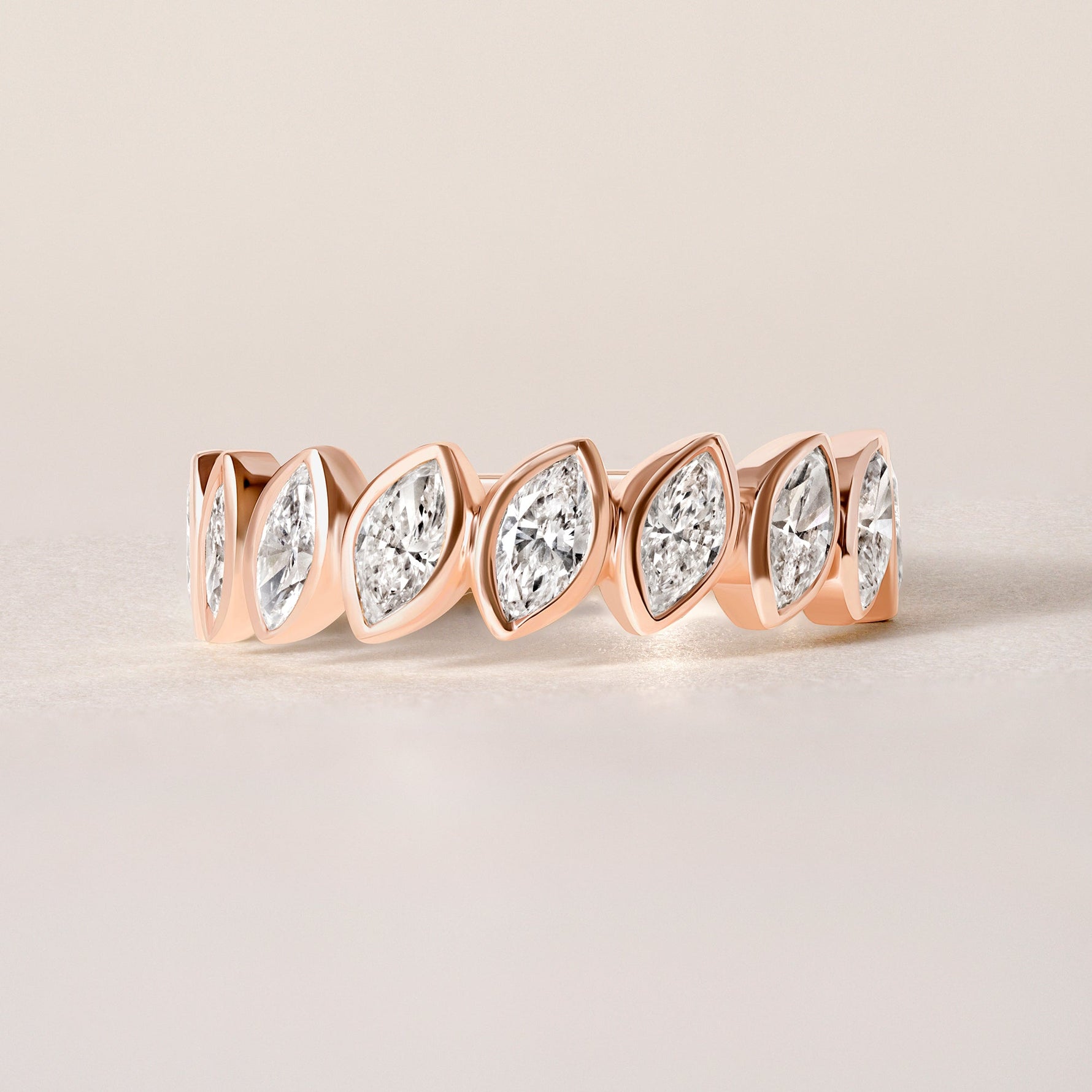 Verte Marquise Band – Halfway Ring ABB-726.1-LGD-3  - Abtin & Co.
