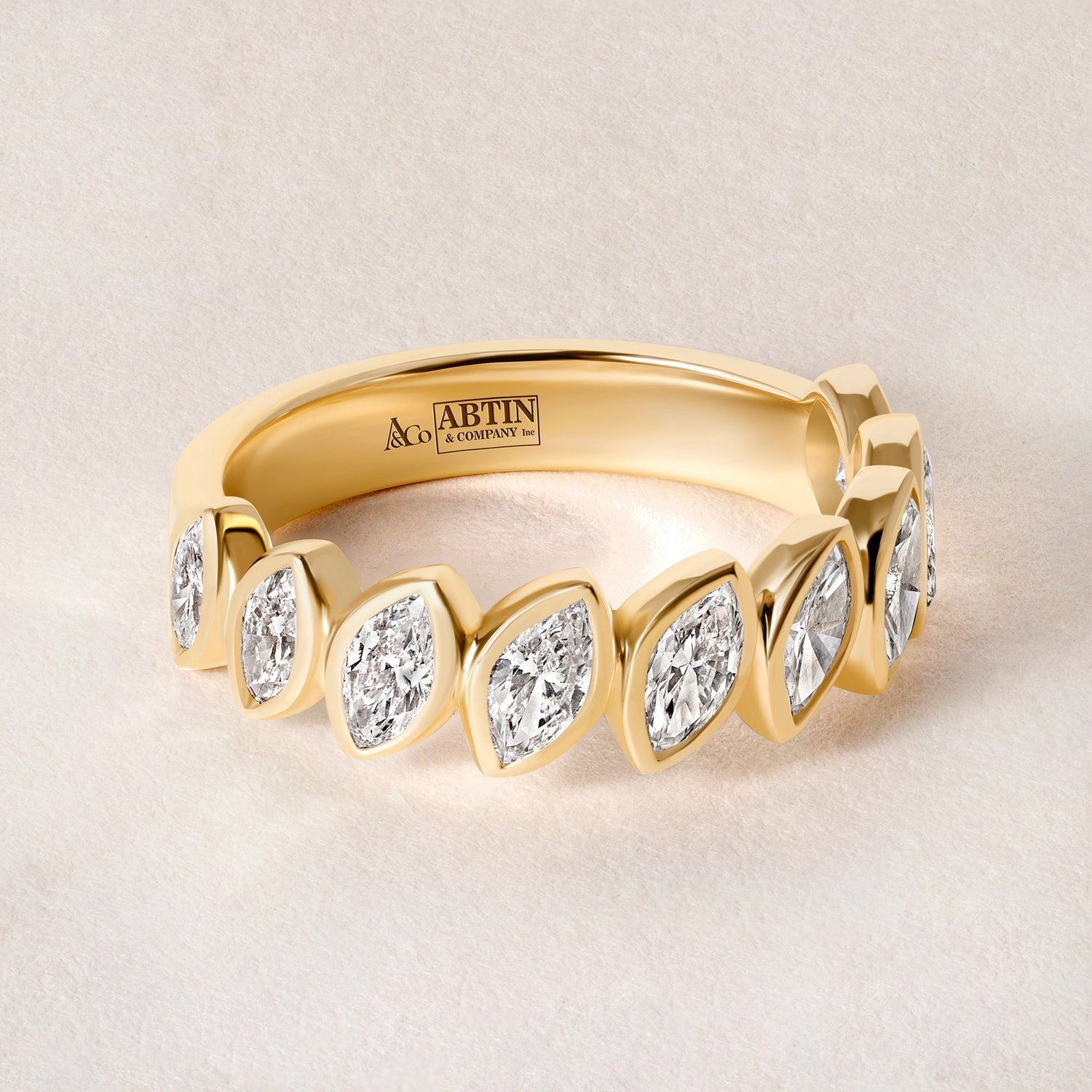 Verte Marquise Band – Halfway Ring ABB-726.1-LGD-1  - Abtin & Co.