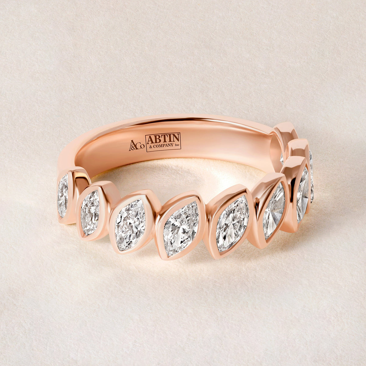 Verte Marquise Band – Halfway Ring ABB-726.1-LGD-2  - Abtin & Co.