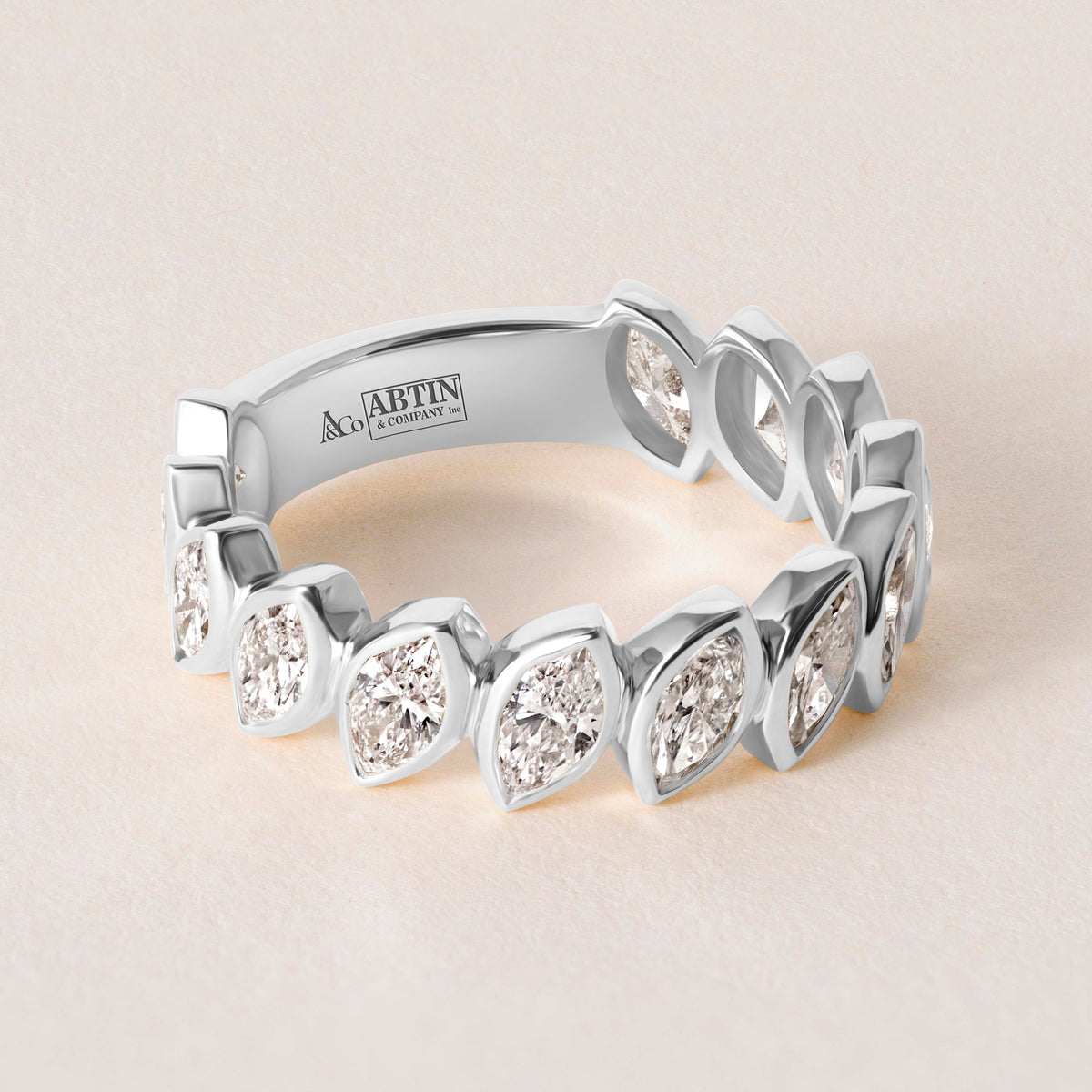 Verte Marquise Band — Three-Quarter Ring ABB-726.2-LGD-1  - Abtin & Co.