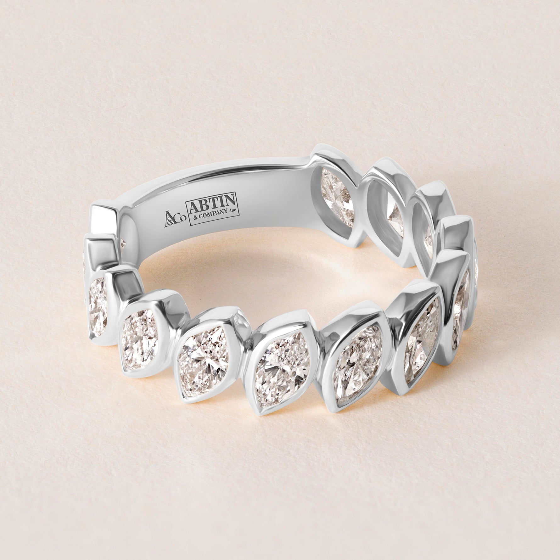 Verte Marquise Band — Three-Quarter Ring ABB-726.2-LGD-1  - Abtin & Co.