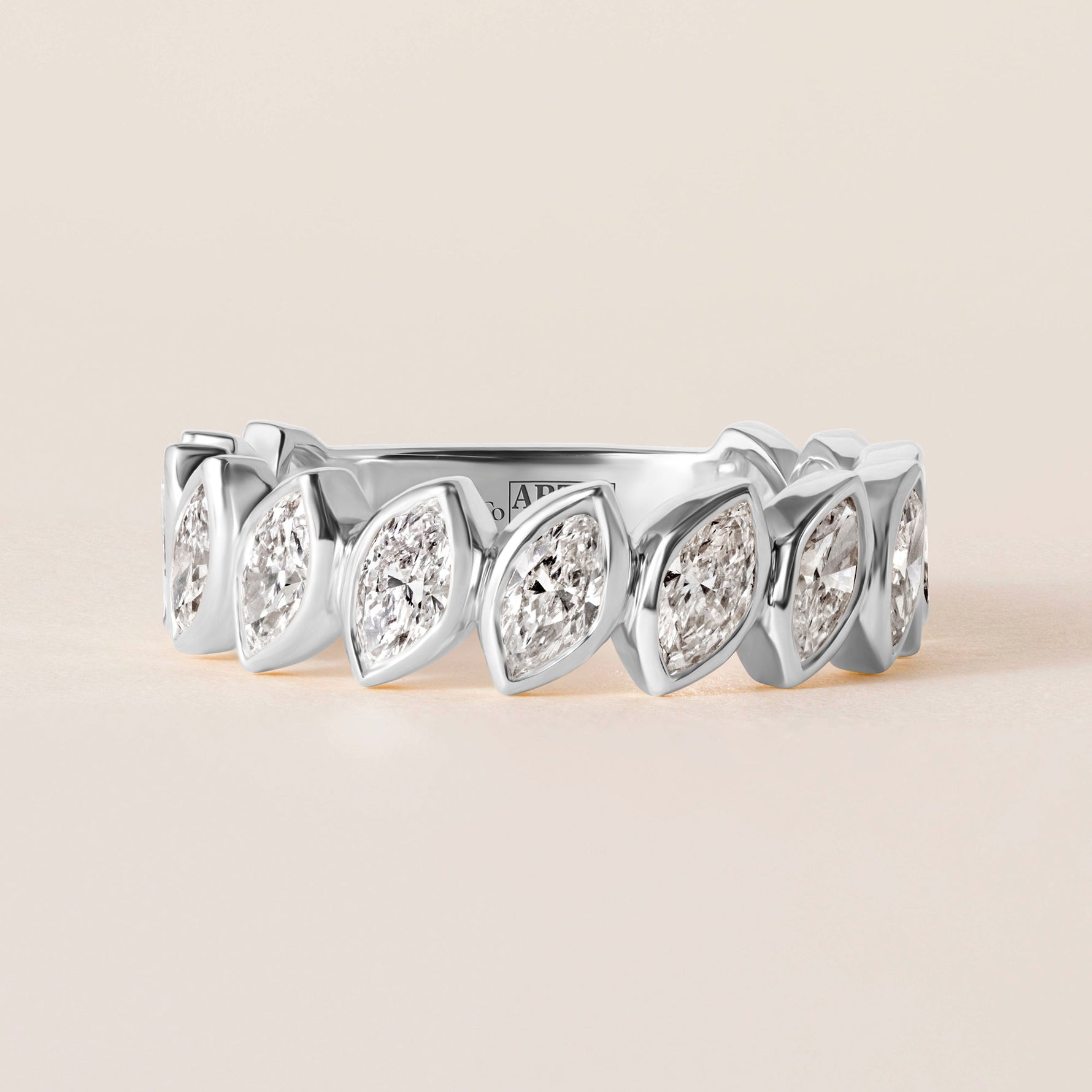 Verte Marquise Band — Three-Quarter Ring ABB-726.2-LGD-3  - Abtin & Co.