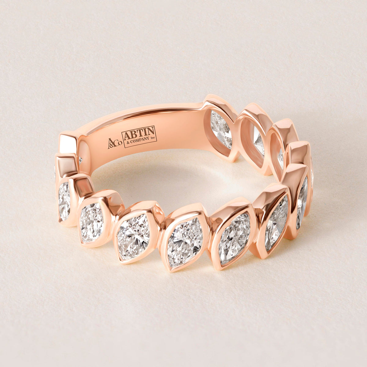 Verte Marquise Band — Three-Quarter Ring ABB-726.2-LGD-3  - Abtin & Co.