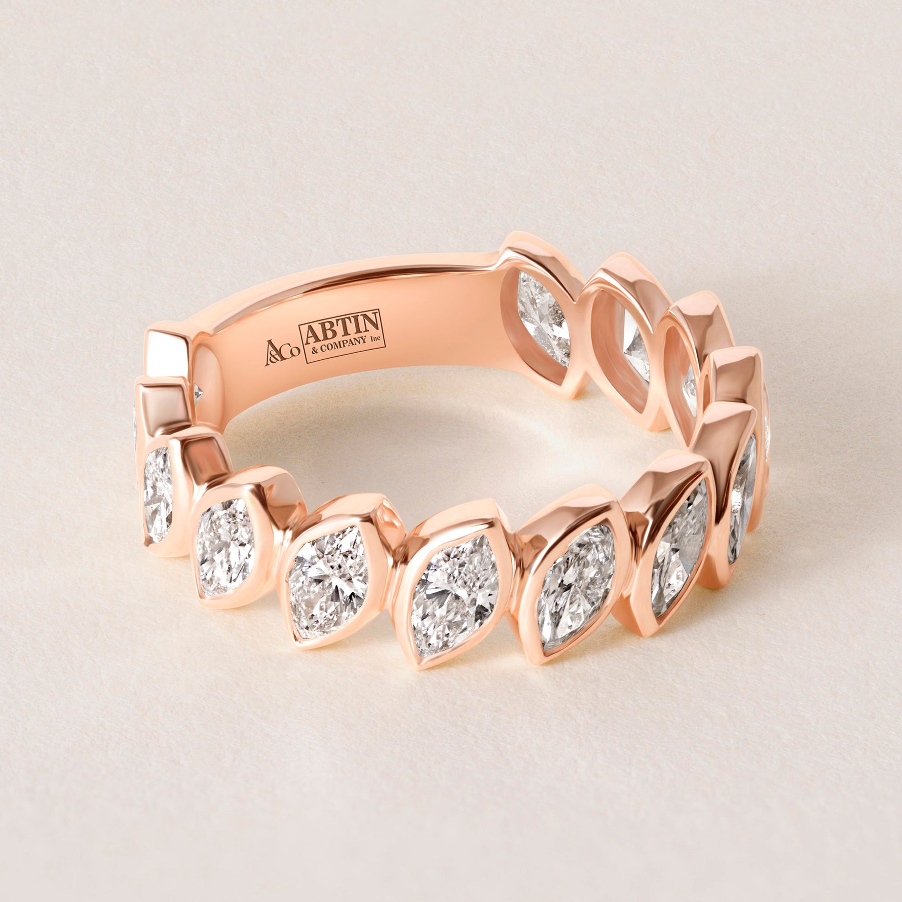 Verte Marquise Band — Three-Quarter Ring ABB-726.2-LGD-3  - Abtin & Co.