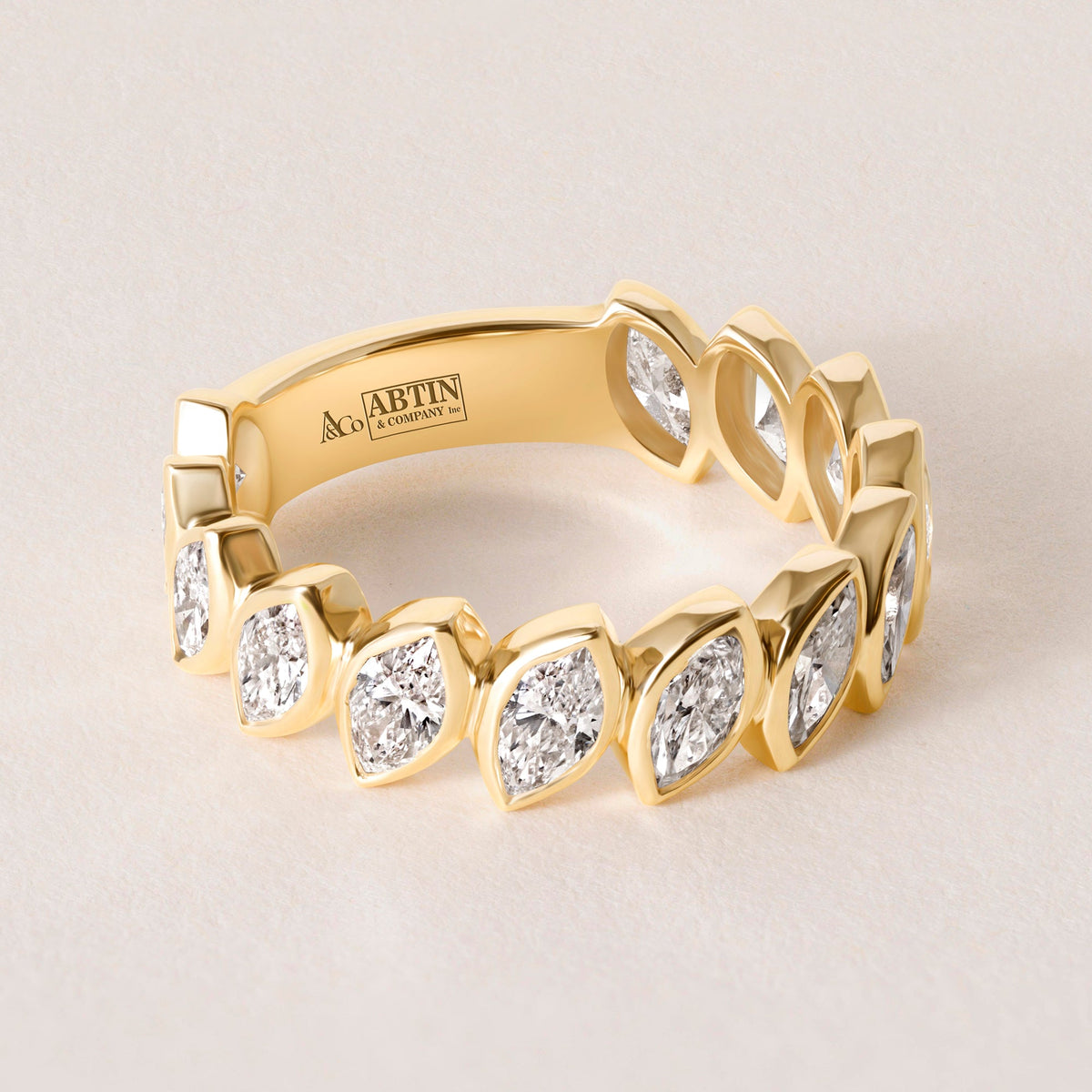 Verte Marquise Band — Three-Quarter Ring ABB-726.2-LGD-1  - Abtin & Co.
