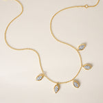 Vertical Marquise Stella Bezel Necklace Necklace ABN-186-MQ-V-LGD-1  - Abtin & Co.