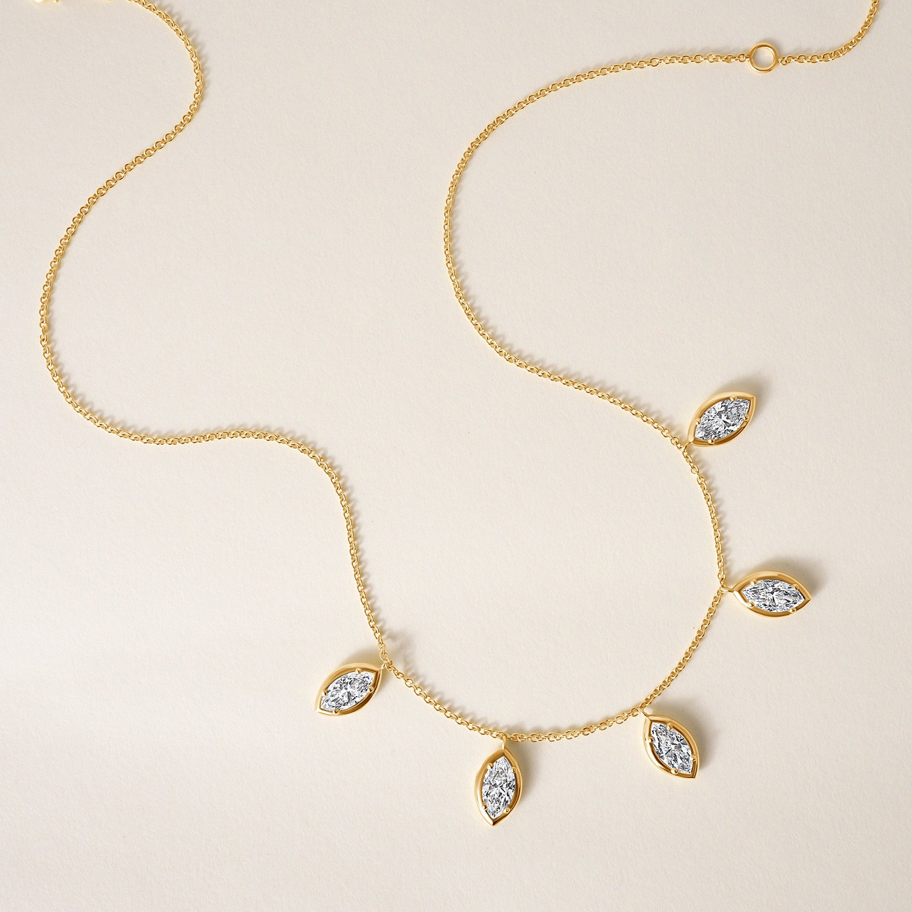 Vertical Marquise Stella Bezel Necklace Necklace ABN-186-MQ-V-LGD-1  - Abtin & Co.