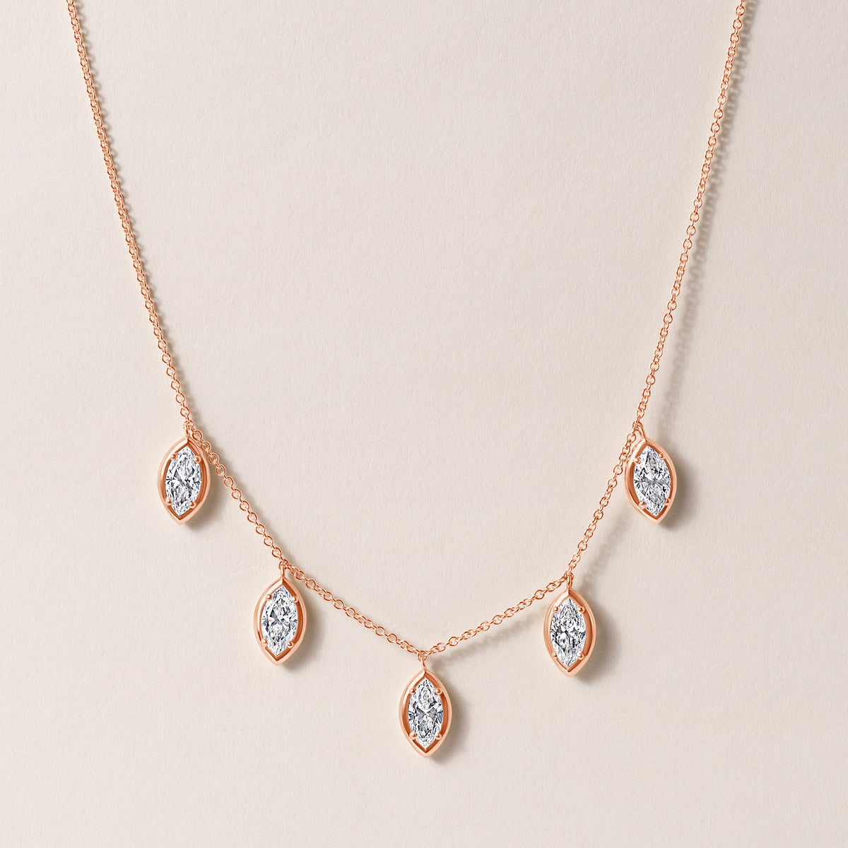Vertical Marquise Stella Bezel Necklace Necklace ABN-186-MQ-V-LGD-3  - Abtin & Co.