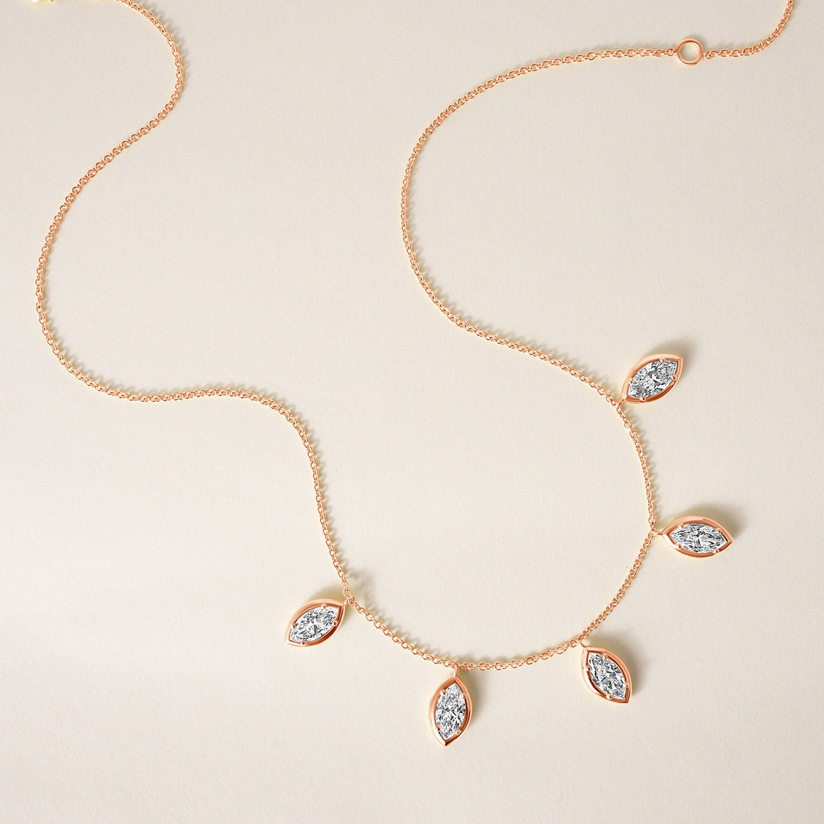 Vertical Marquise Stella Bezel Necklace Necklace ABN-186-MQ-V-LGD-3  - Abtin & Co.